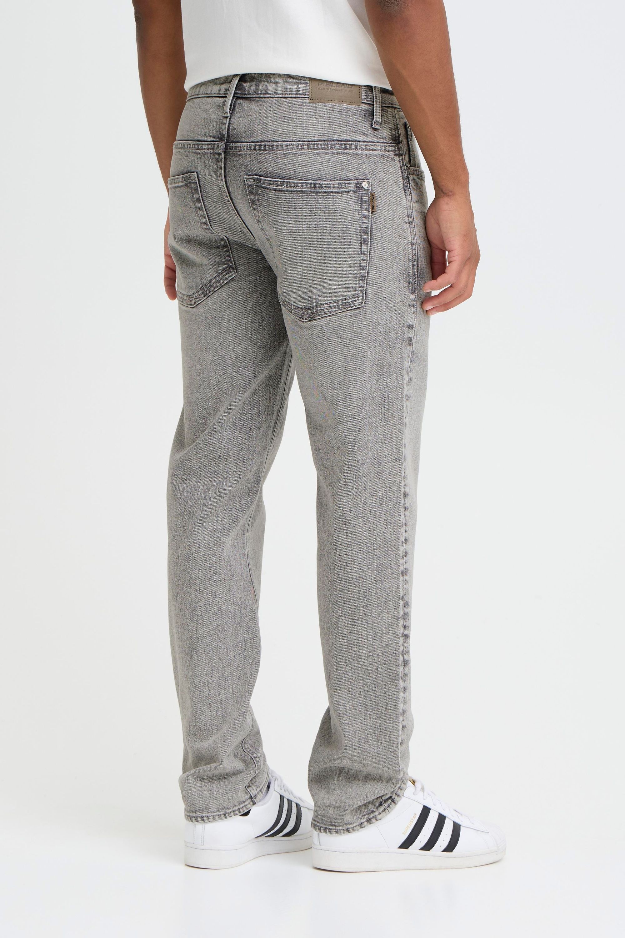 Relaxhose BLEND "BHRock", Herren, Gr. 31, Länge 32, denim lightgrau, 23, Denim/Jeans, 99% Baumwolle, 1% Elasthan, unifarben, Basic, normal normal, Hosen Relaxhose, Jeanshose mit normalem Bund und geradem Bein - Rock Fit 9