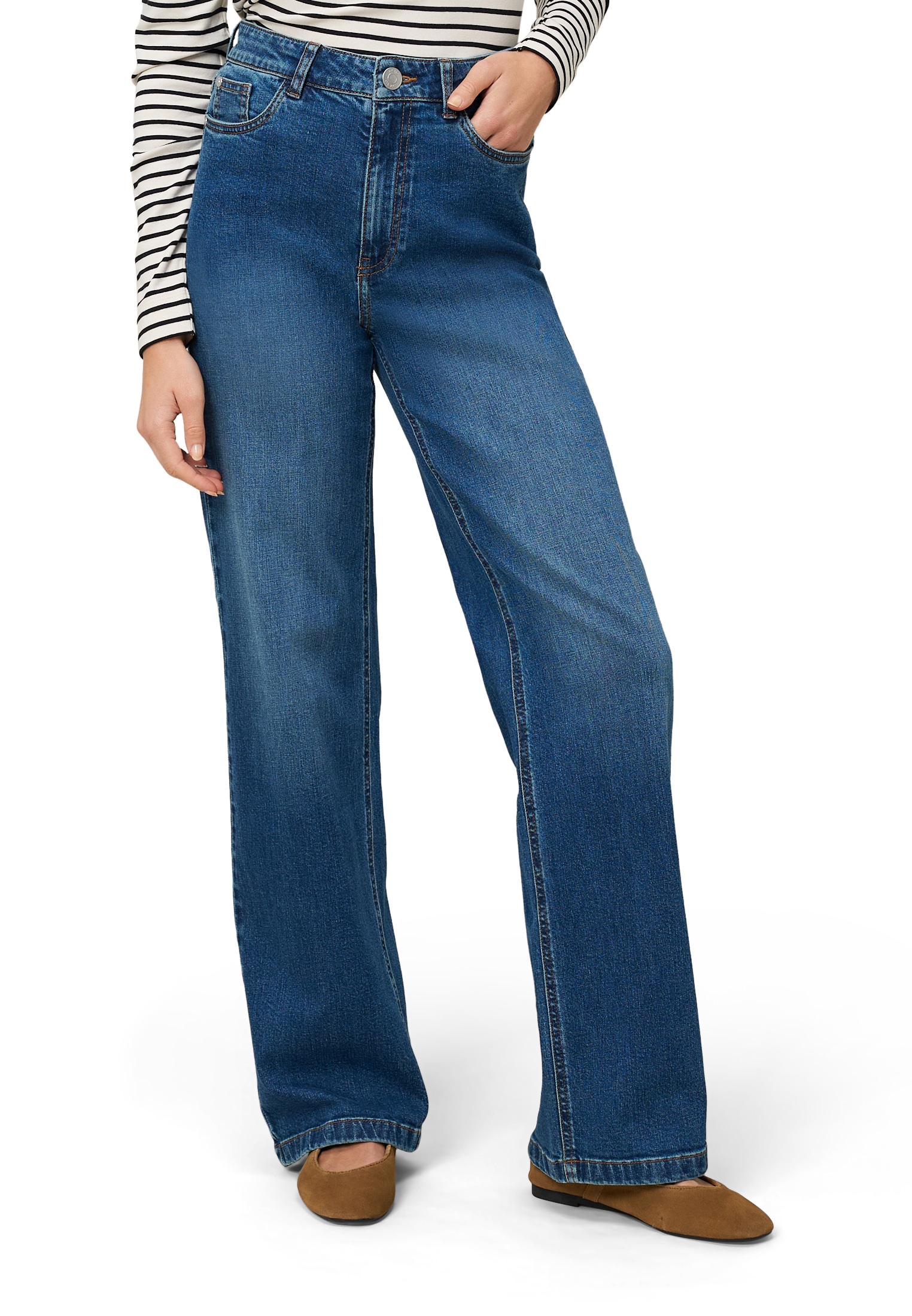 Zero Slim-fit-Jeans "Damen weites Bein 32 Inch" günstig online kaufen