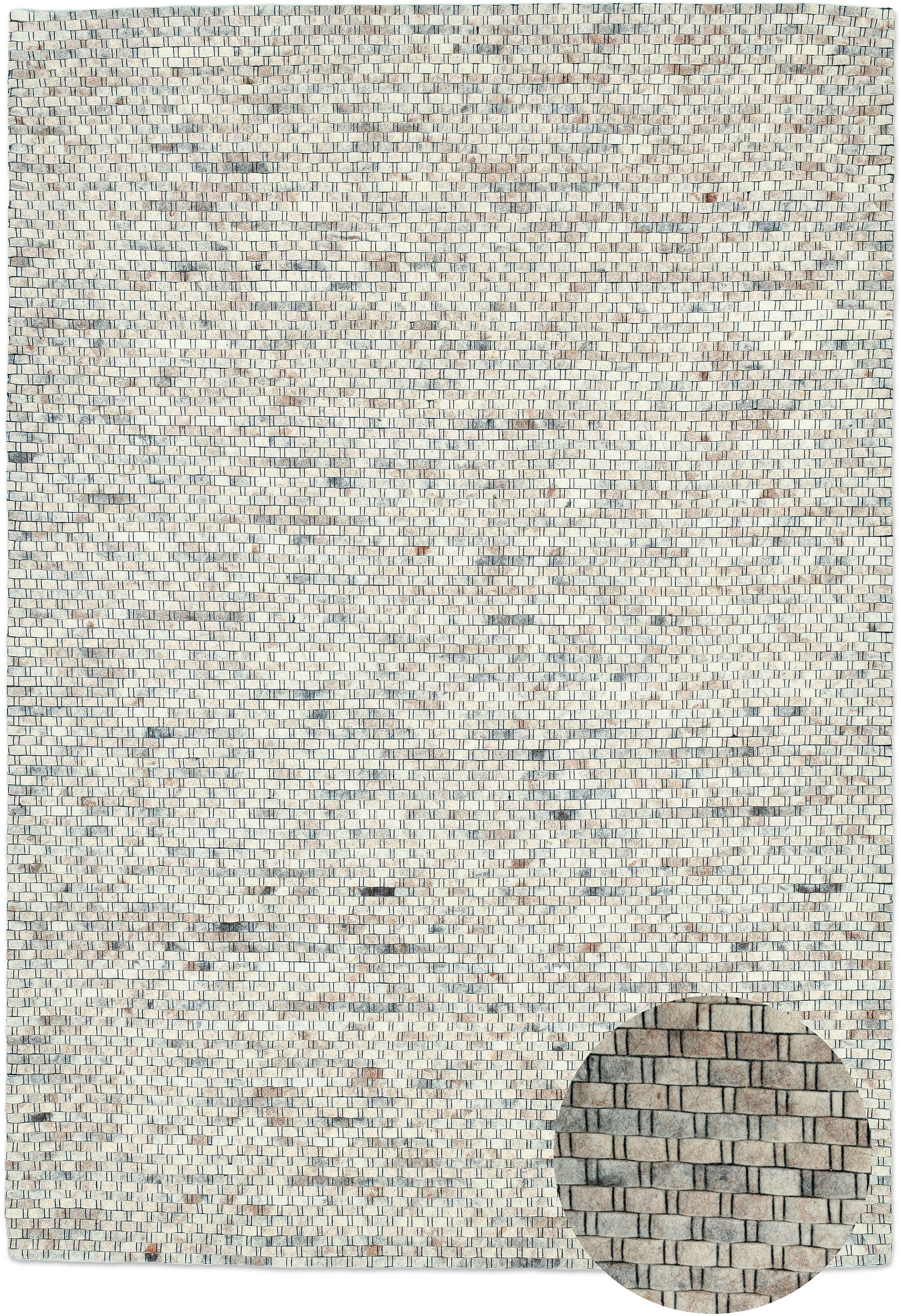 Wollteppich THEKO "Tauern" Gr. 3, beige, B:140cm H:10mm L:200cm, Wolle, Teppiche, Handweb Teppich, reine Wolle, handgewebt 3