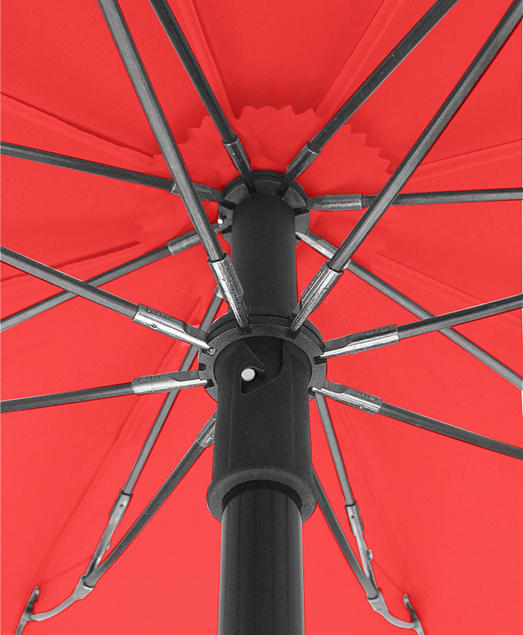 EuroSCHIRM® Taschenregenschirm »teleScope handsfree, rot«, zweifach ausziehbarer Schaft, handfrei tragbar
