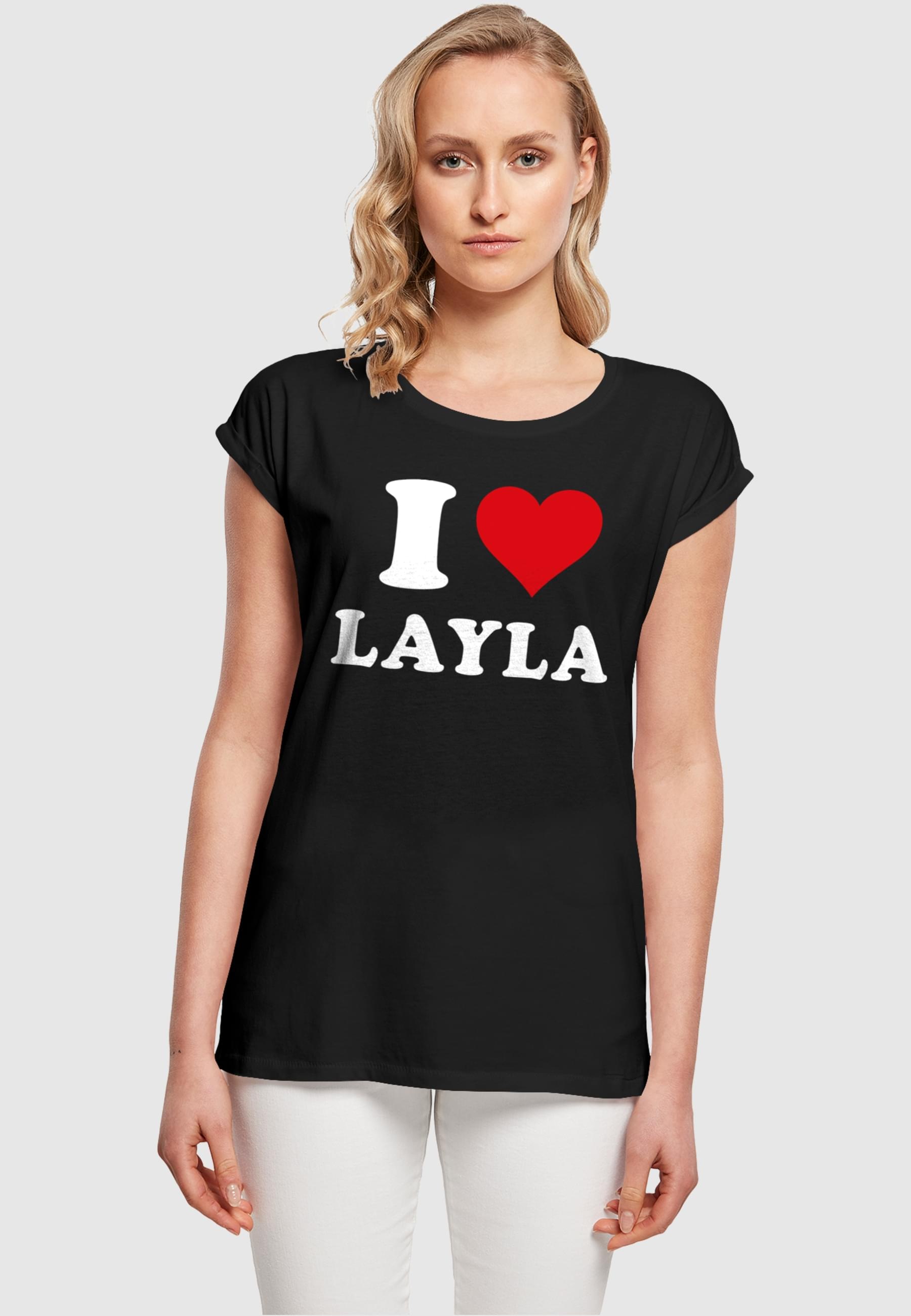Merchcode T-Shirt »Merchcode Damen Ladies I Love Layla X T-Shirt«, (1 tlg.)