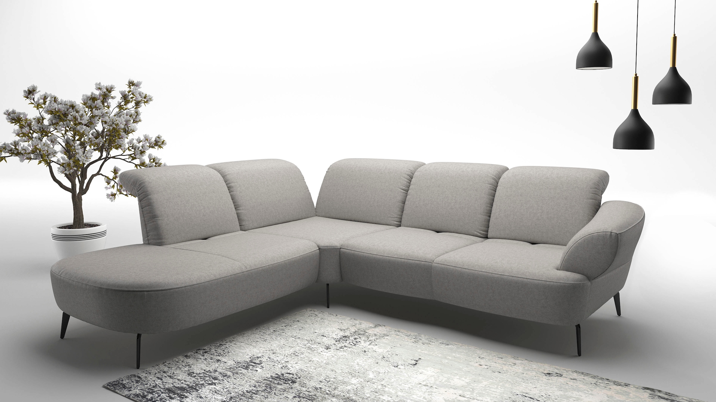 sit&more Ecksofa "Dance, L-Form, inkl. Sitztiefenverstellung" inkl. Click&Seat, optional mit Kopfteilverstellung