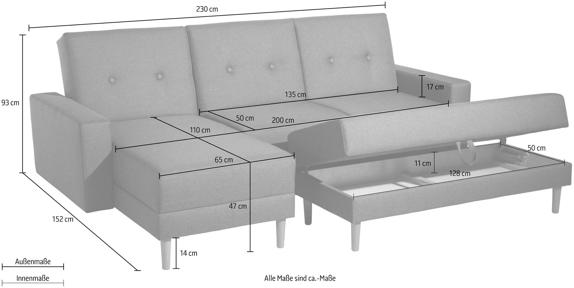 Max Winzer® Hocker »Just Chill«, mit Stauraum