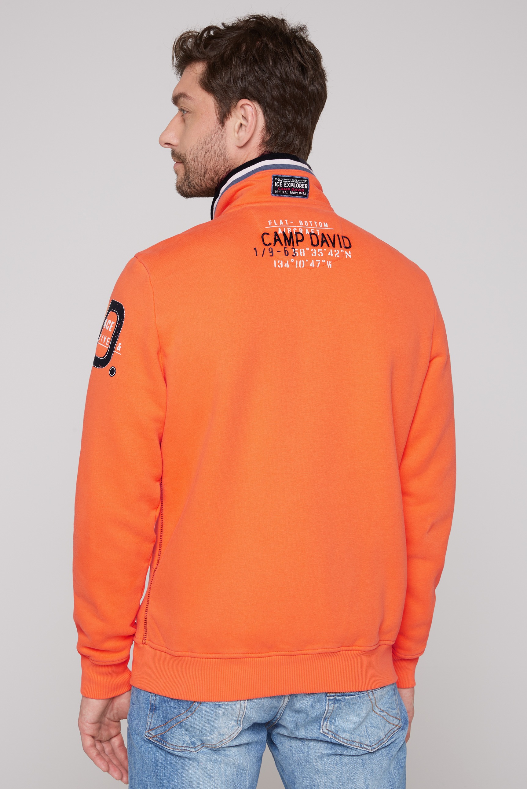 CAMP DAVID Sweatjacke, mit Stehkragen