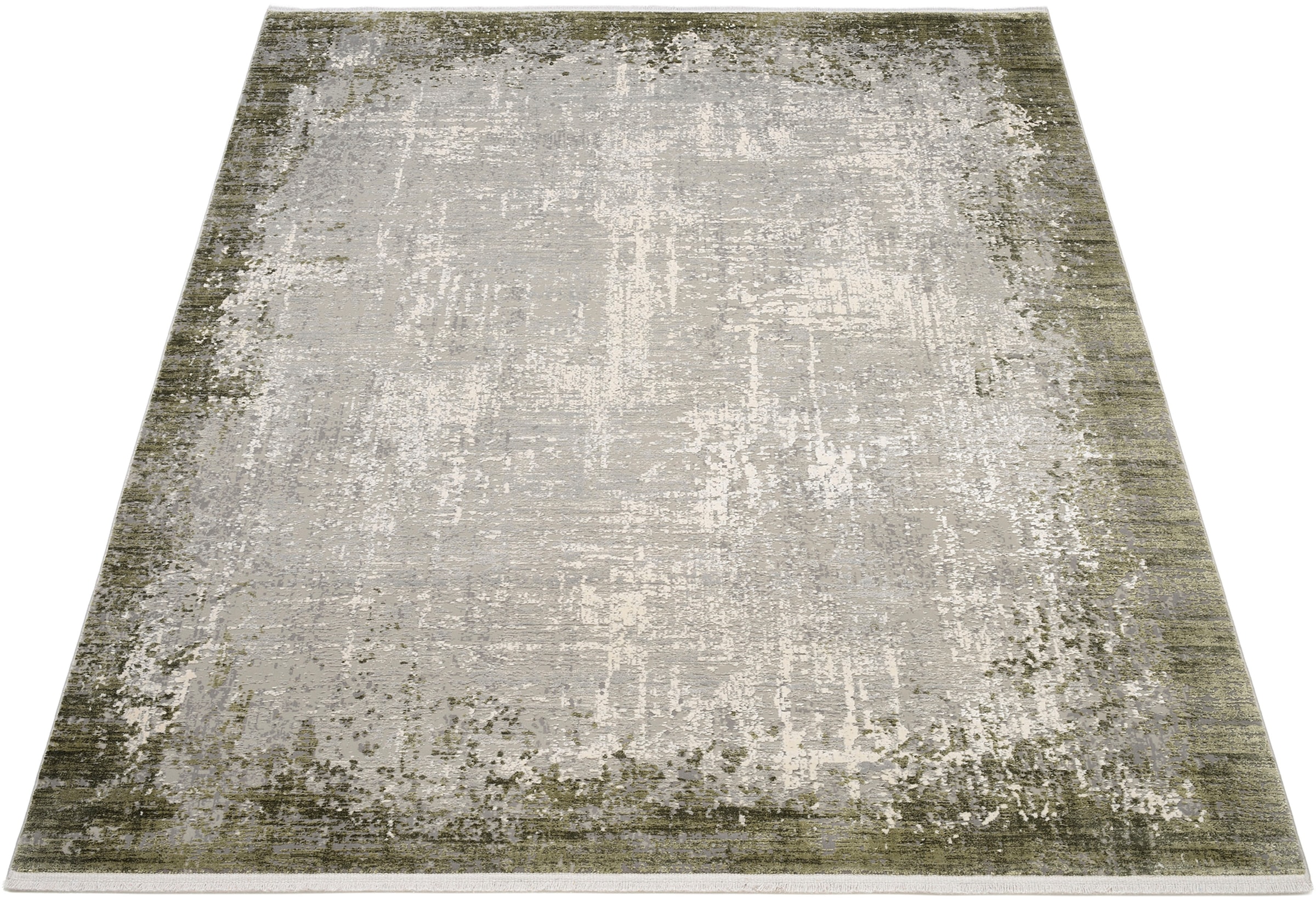 WK WOHNEN Teppich »BORDER«, Effekt Viskoseanteil, rechteckig, BAUR Rechnung samtweiche mit hochwertiger | D 3 auf Oberfläche