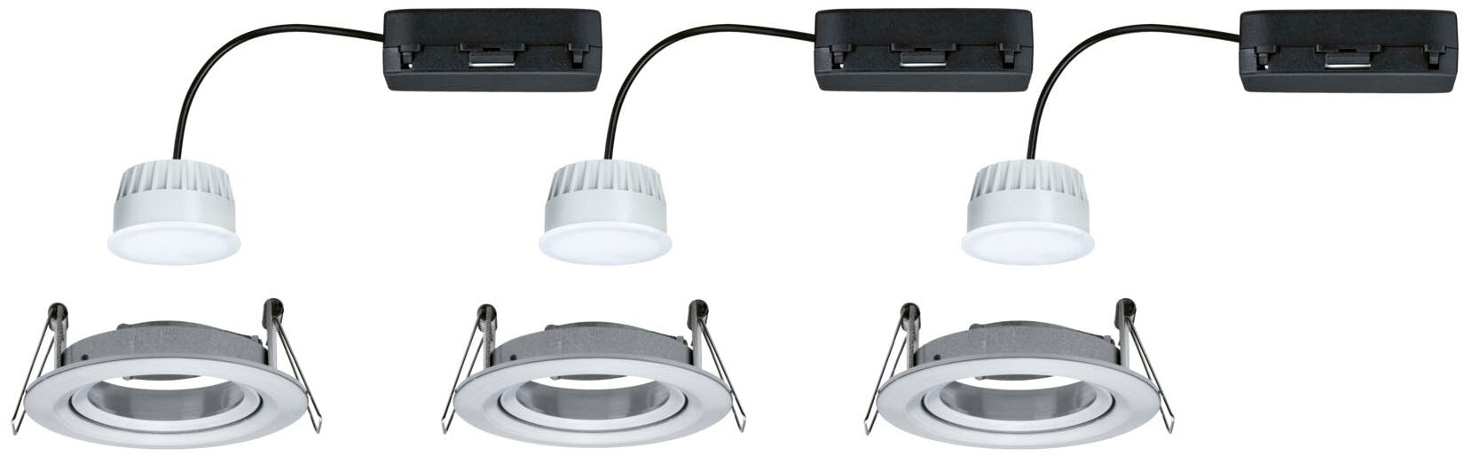 Paulmann LED Einbauleuchte »LED Einbauleuchte Nova Coin rund 84mm 50°«, 3 flammig, Leuchtmittel LED-Modul | LED fest integriert, Memoryfunktion, Farbwechsler, Farbsteuerung, Dimmer, Smart Home