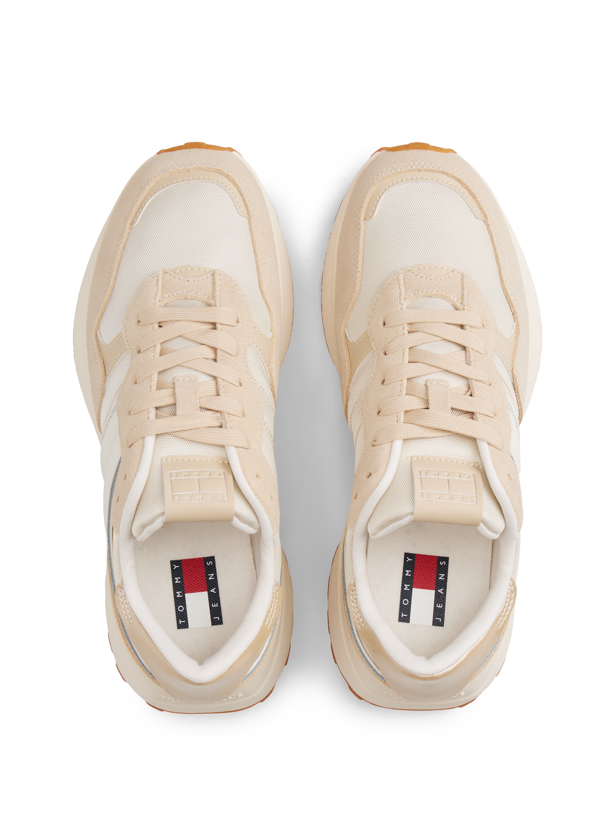 Tommy Jeans Plateausneaker »TJW CLEATED RUNNER«, Freizeitschuh, Halbschuh, Schnürer mit Kontrastbesatz