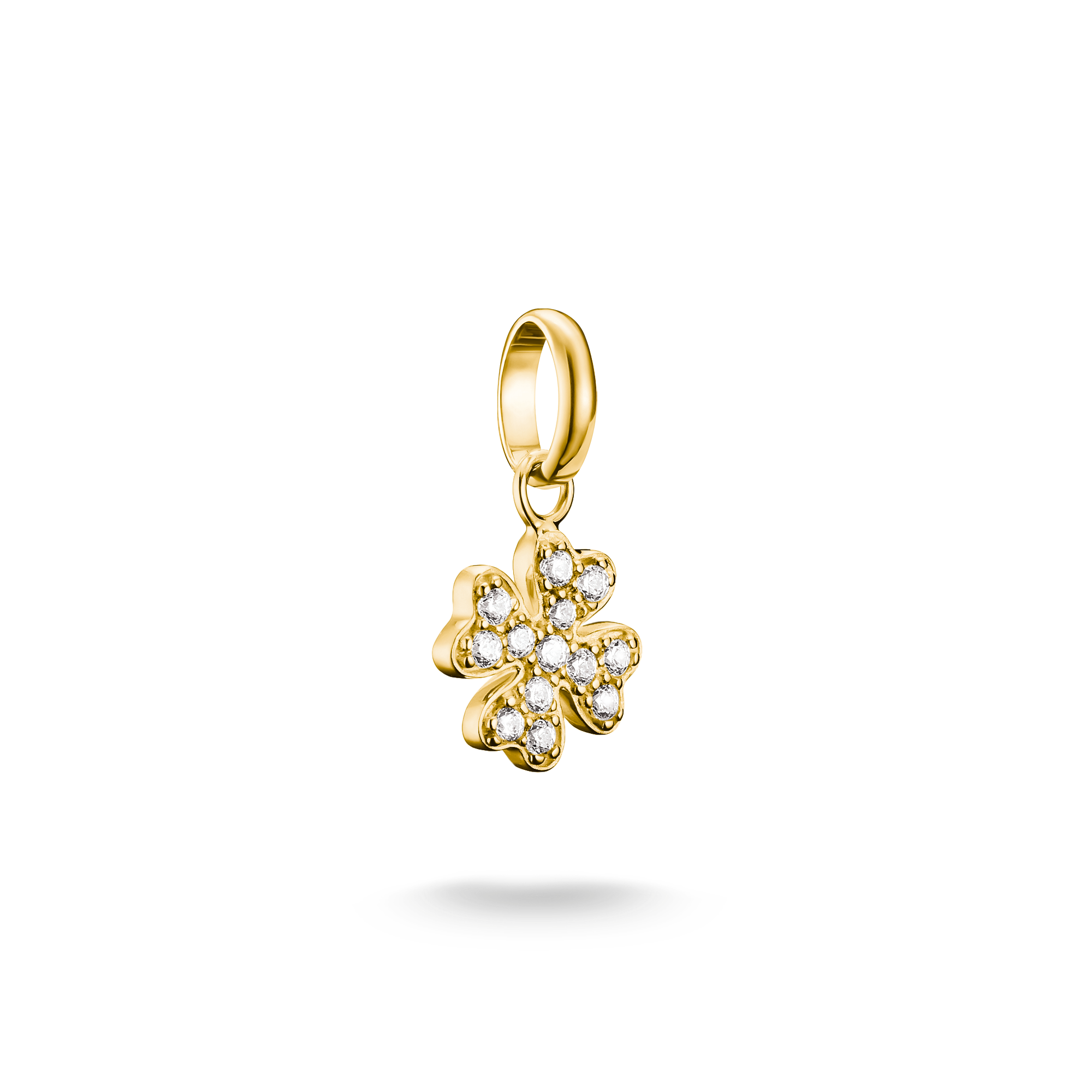 THOMAS SABO Charm-Einhänger »Kleeblatt mit Zirkonia, Glücksbringer für Charm-Armband - Connect« mit Zirkonia (synth.)