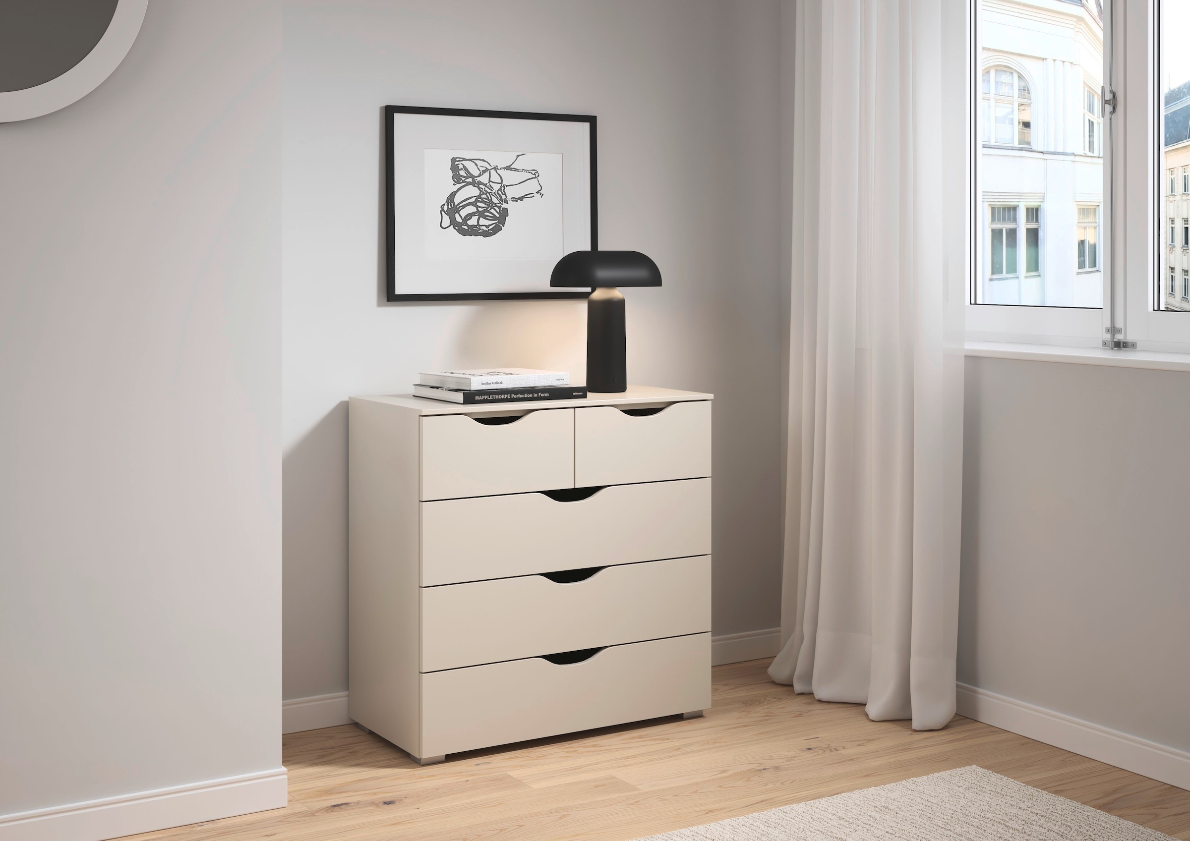 rauch Schubkastenkommode »Kommode Sideboard Schubladenkommode Landhausstil MARLENE« Breite 80 cm,  mit 5 geräumigen Schubladen und Soft-Close-Funktion MADE IN GERMANY