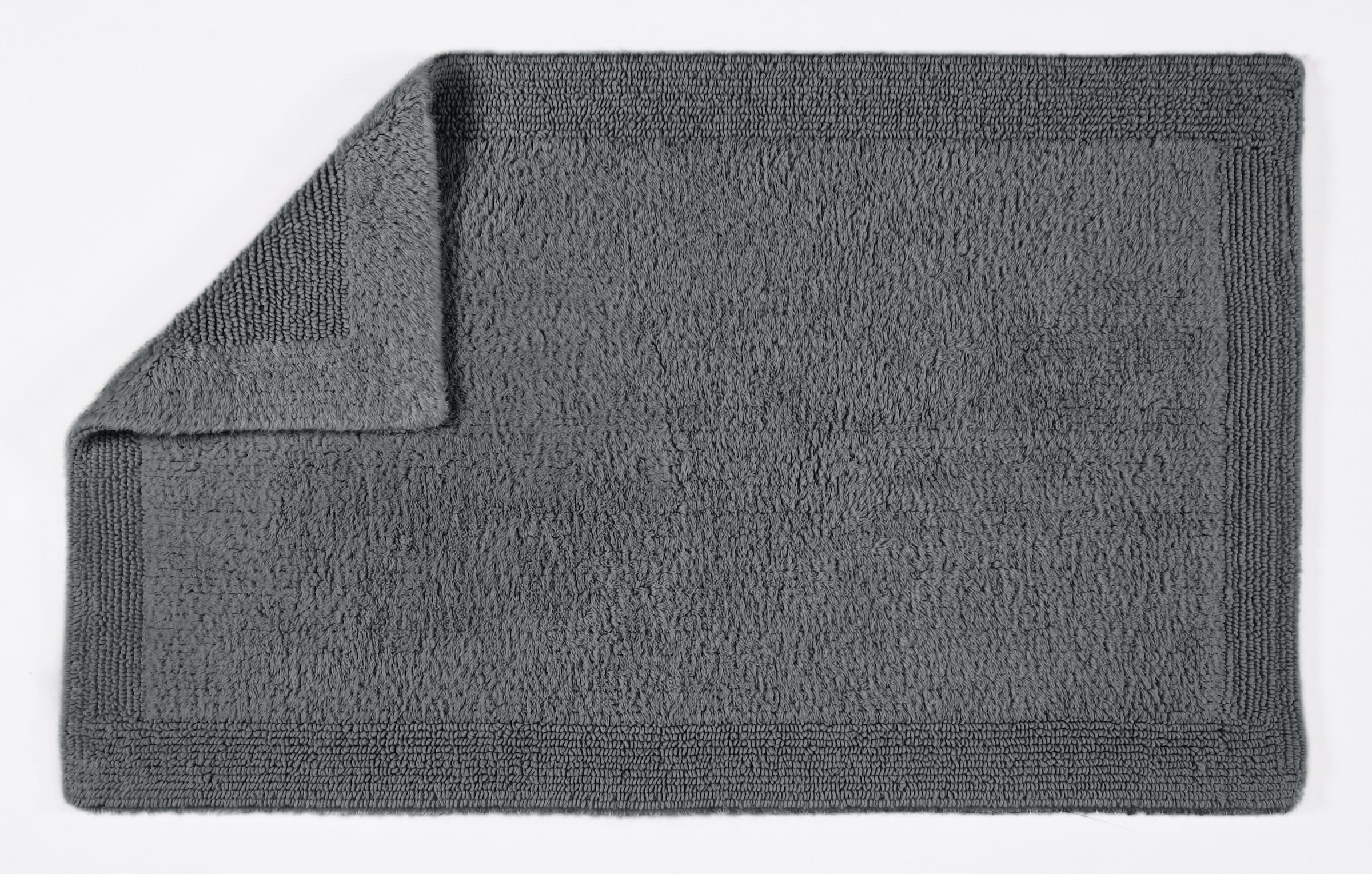 my home Badematte »Kapra, Badvorleger, Badezimmer Teppich«, beidseitig nutzbar-fußbodenheizungsgeeignet-strapazierfähig, mit Bordüre, Badteppich, Badematte, Baumwolle