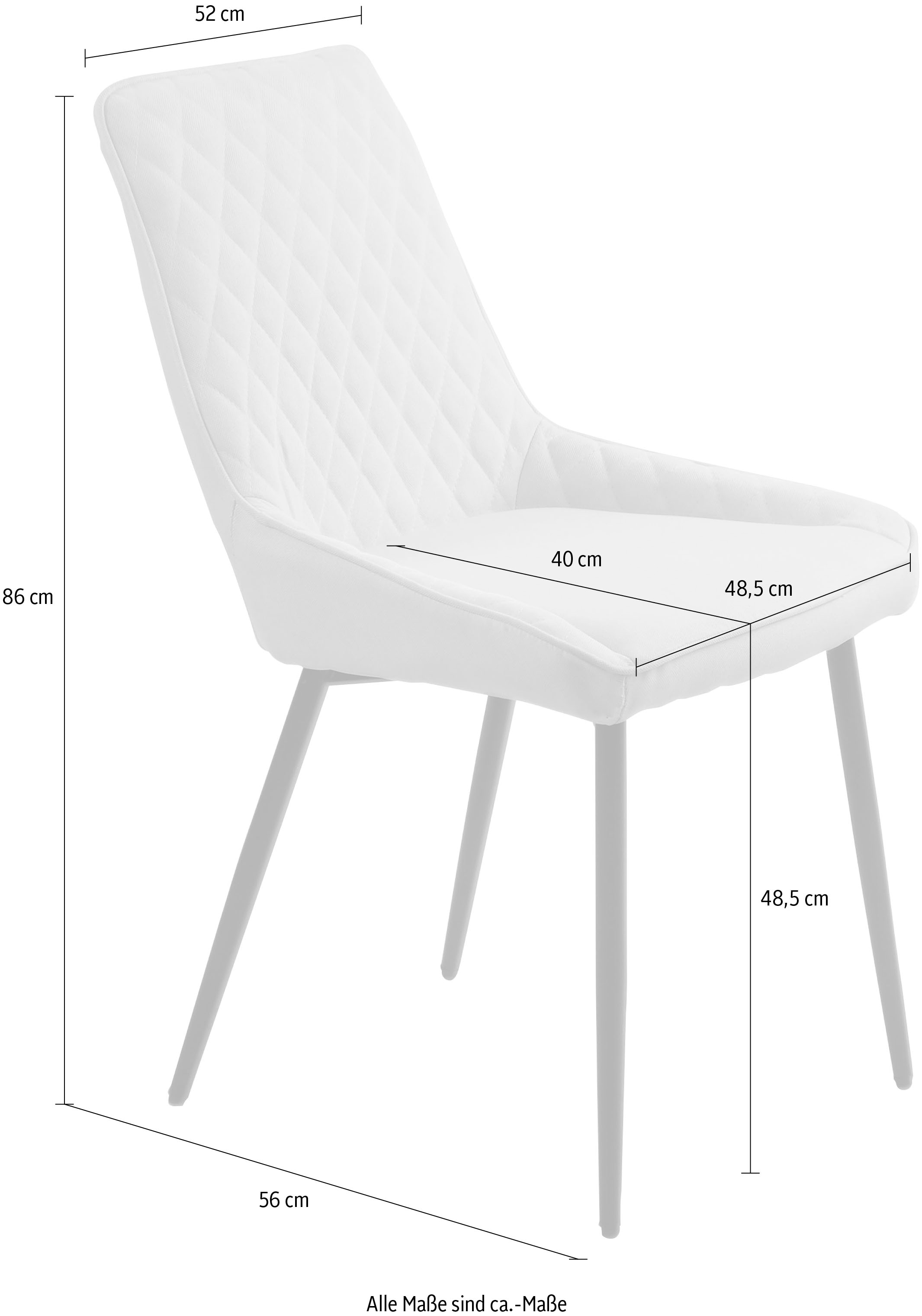 INOSIGN Polsterstuhl, (Set), 2 St., Stoff