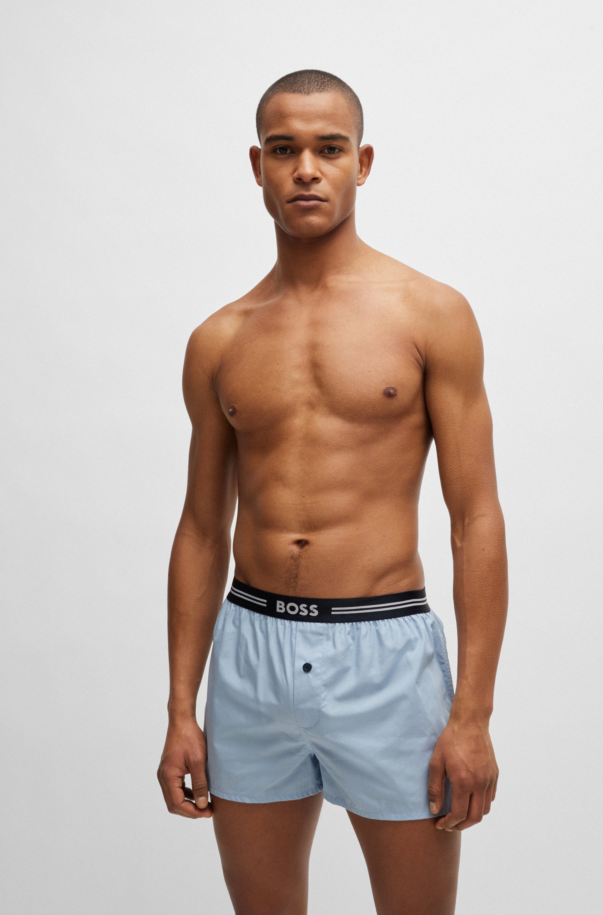 BOSS Boxershorts »3P Woven Boxer«, (Packung, 3 St., 3er Pack), mit Eingriff mit Knopf