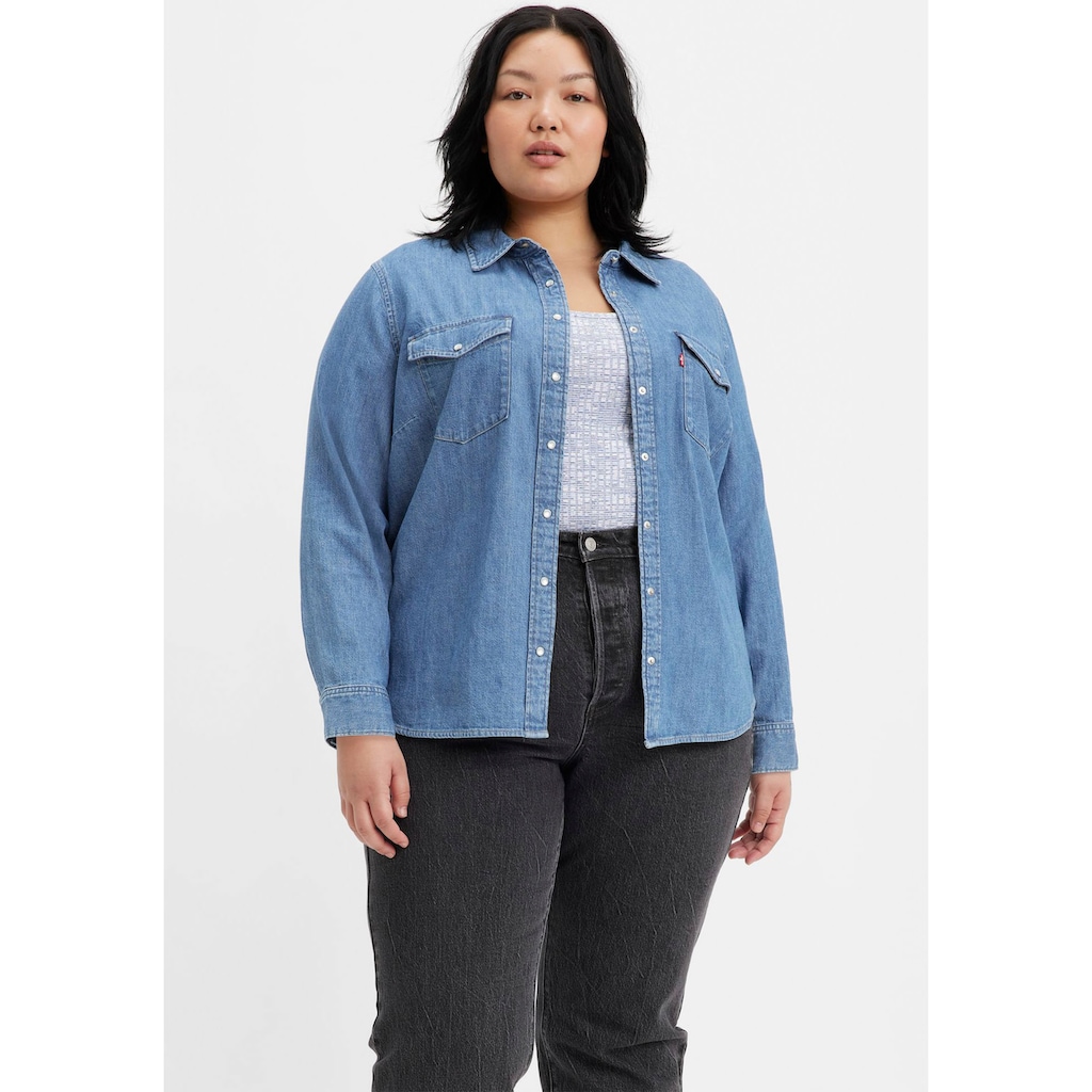 Levi's® Plus Jeansbluse »ESSENTIAL WESTERN«, mit zwei Brusttaschen und Druckknöpfen