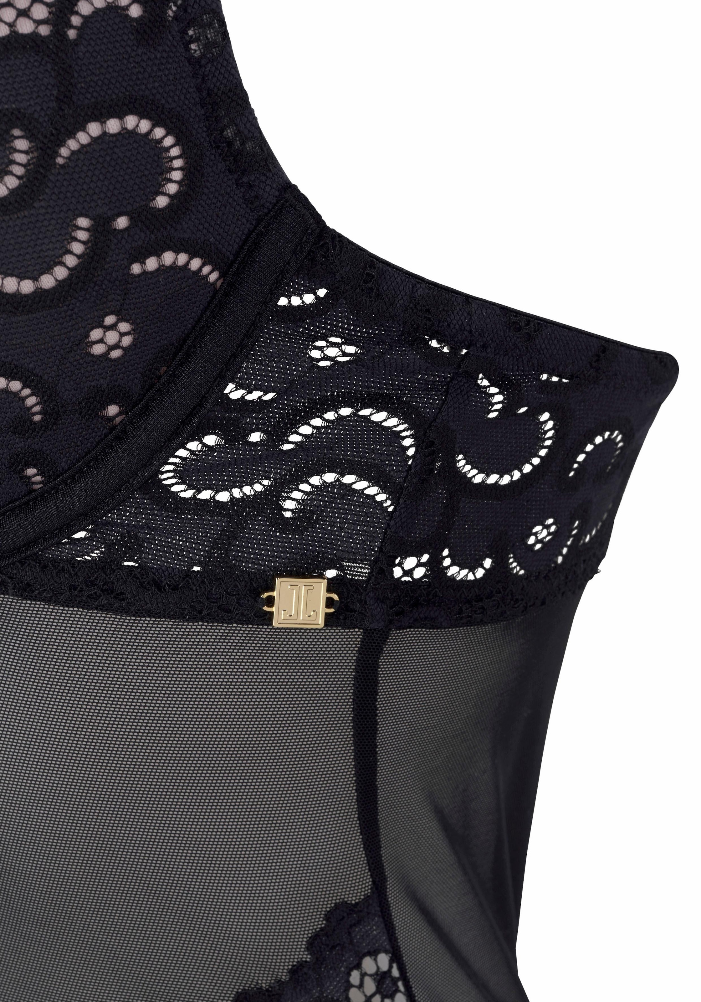 JETTE Body, aus floraler Spitze mit Push-up-Effekt, sexy Dessous, Reizwäsche