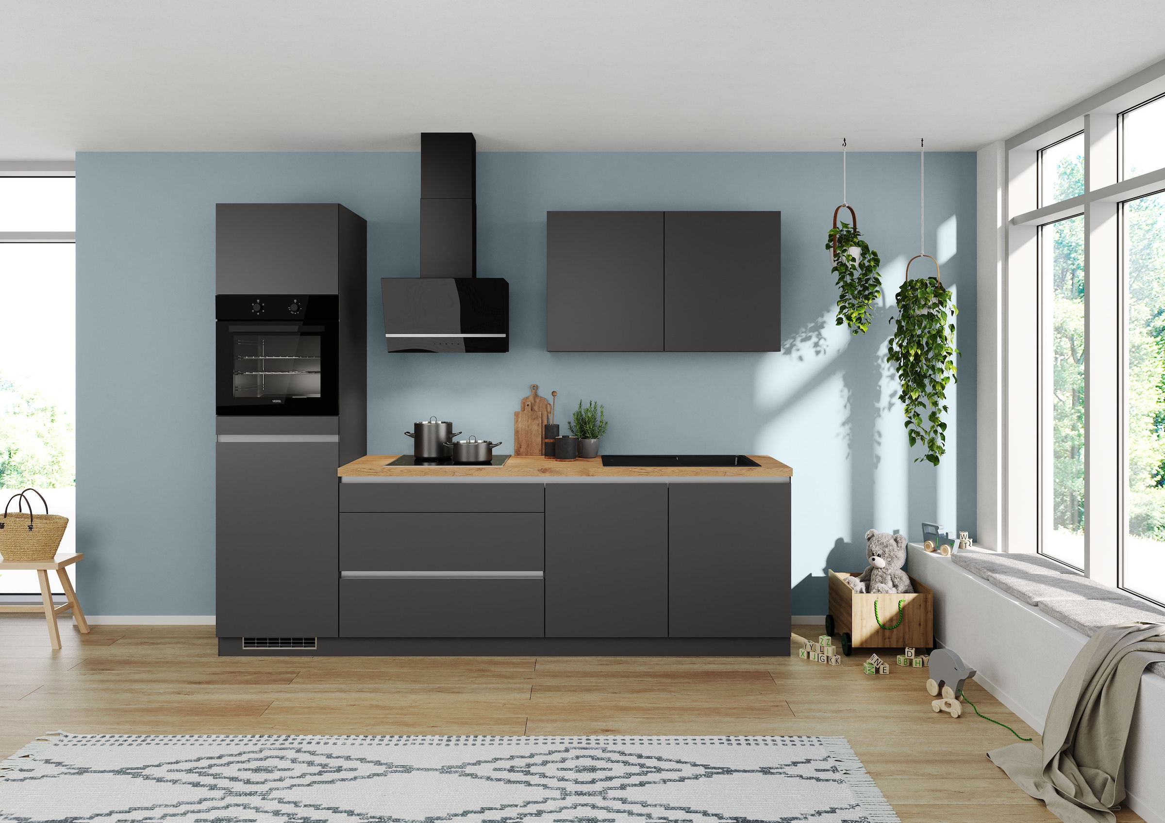 IMPULS KÜCHEN Küchenzeile ""Dublin", Anti Fingerprint Oberfläche, Schubkäst günstig online kaufen