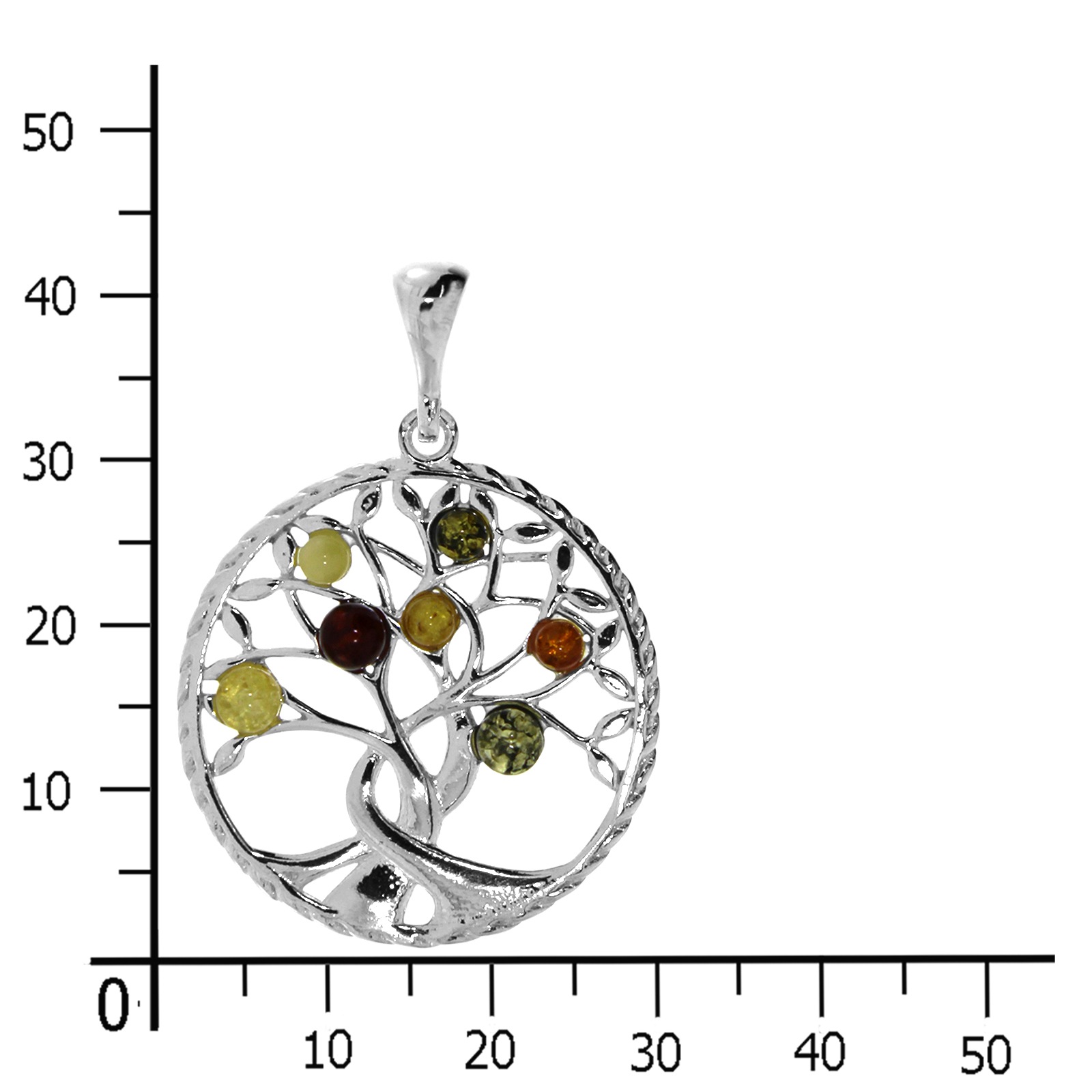 OSTSEE-SCHMUCK Kettenanhänger »- Lebensbaum 30 mm - Silber 925/000 - Bernstein«