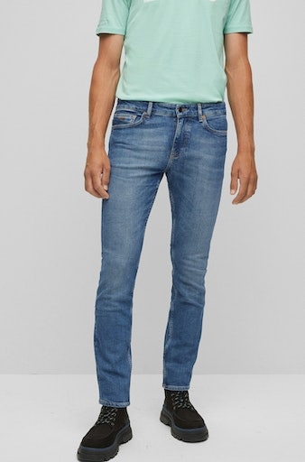 BC-L-C«, hinteren mit BAUR am BOSS Leder-Markenlabel Bundabschluss bestellen ▷ ORANGE | Slim-fit-Jeans »Delaware