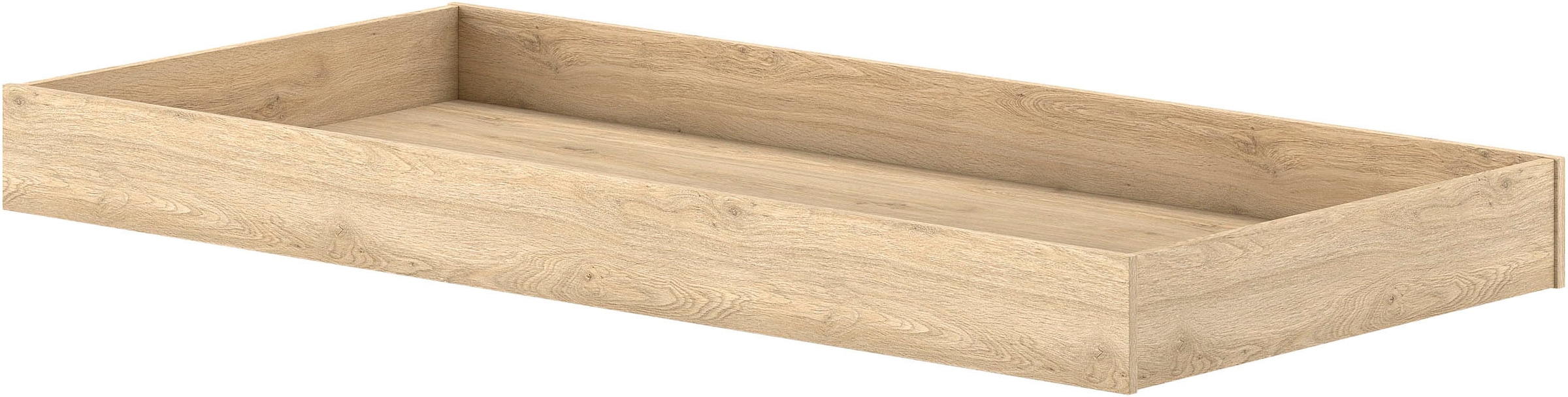 Vipack Jugendzimmer-Set »SAM - Bett und Bettschublade, gradliniges Design in wohnlichem Dekor« Bettschublade auf Rollen auch als Stauraum nutzbar, 2 tlg. tlg. die Oberfläche ist pflegeleicht, in der Ausführung Eiche Dekor