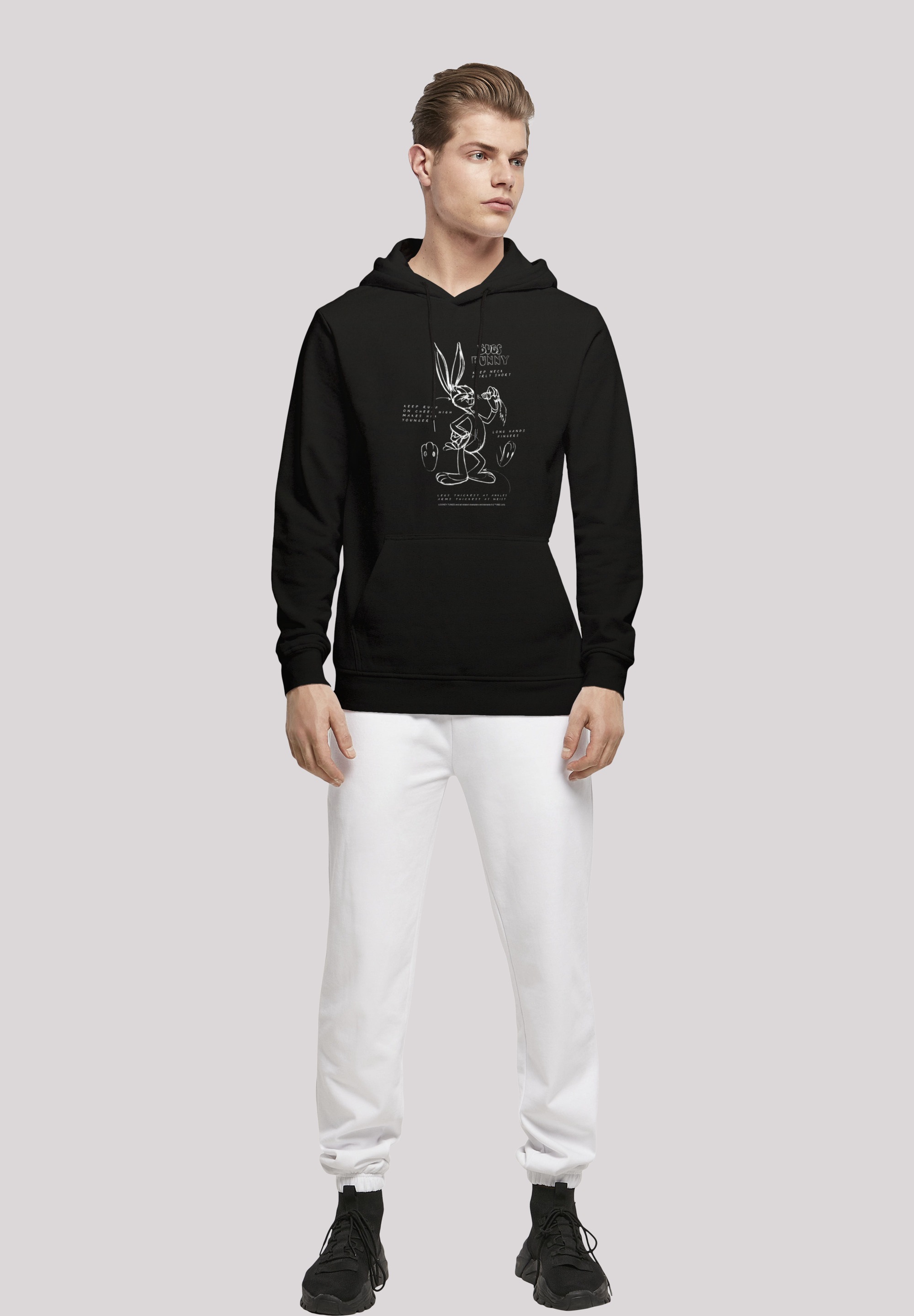 F4NT4STIC Kapuzenpullover »Looney Tunes Bugs Bunny Drawing Instruction«, Print