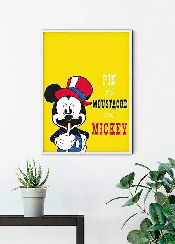 Komar Bild »Mickey Mouse Moustache«, Disney, (1 St.), Wandbild zur Dekoration im Kinderzimmer - ohne Rahmen