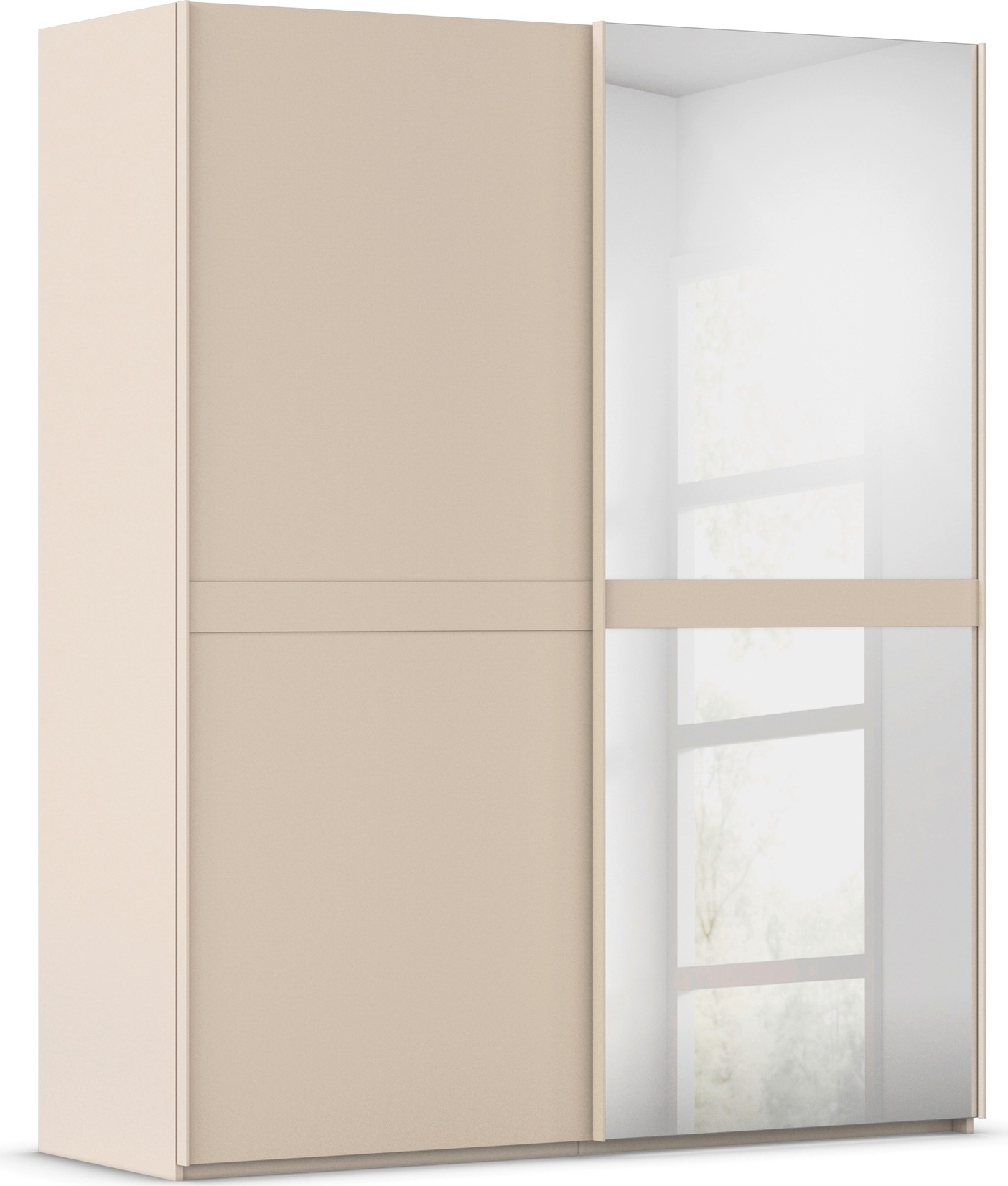 rauch "Kleiderschrank Schrank Garderobe Schlafzimmerschrank SCALE-LINE" edle Optik mit Bauchbinde in Korpusfarbe mit Spiegel MADE IN GERMANY