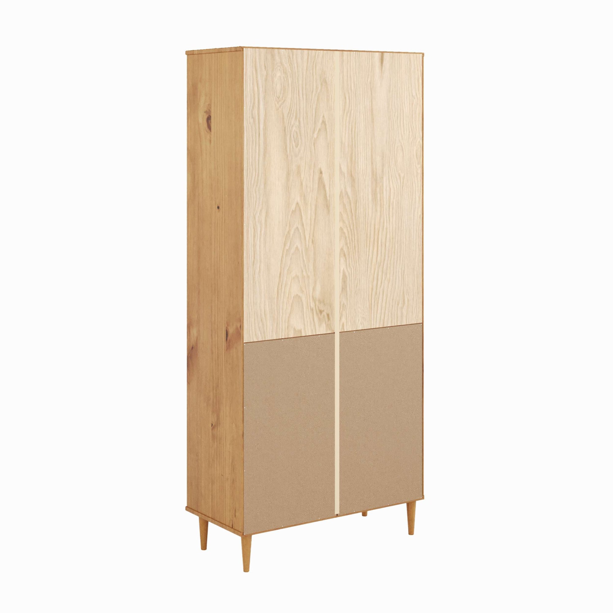 OTTO home Vitrine »Malmedy Front mit gefrästen Rillen« aus massivem Kiefernholz, Push-to-open, FSC, Breite 80 cm, Höhe 180 cm
