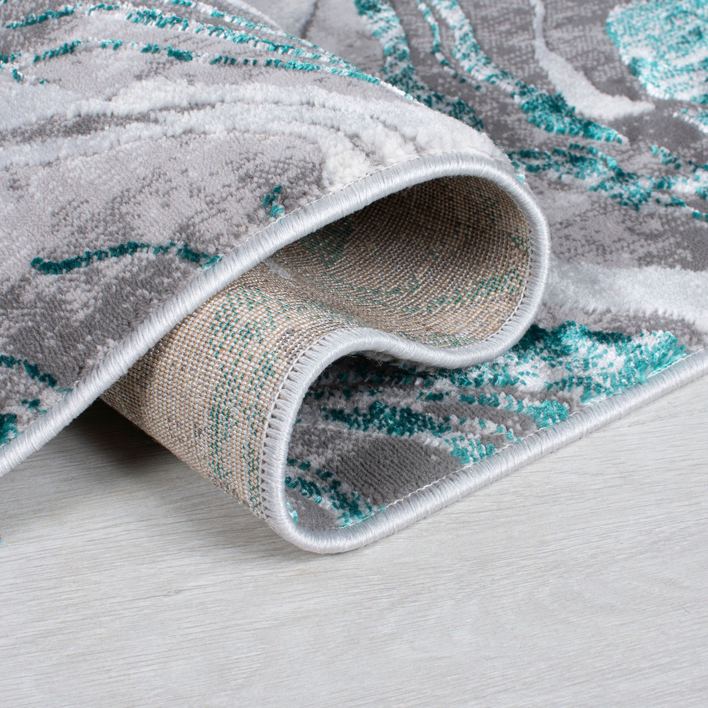 FLAIR RUGS Läufer »Marbled«, rechteckig, 12 mm Höhe, dezenter Glanz, mehrfarbig, modernes Marmor-Design, Teppichläufer