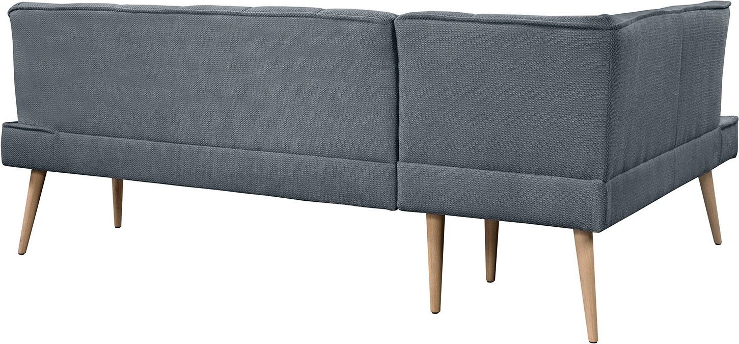 Eckbank EXXPO - SOFA FASHION "Latte", antrazith, B:234cm H:95cm T:156cm, 94% PES, 6% NY, Sitzbänke, Eckbank, moderne Sitz- und Rückensteppung, bequem und elegant, hoher Holzfuß 3