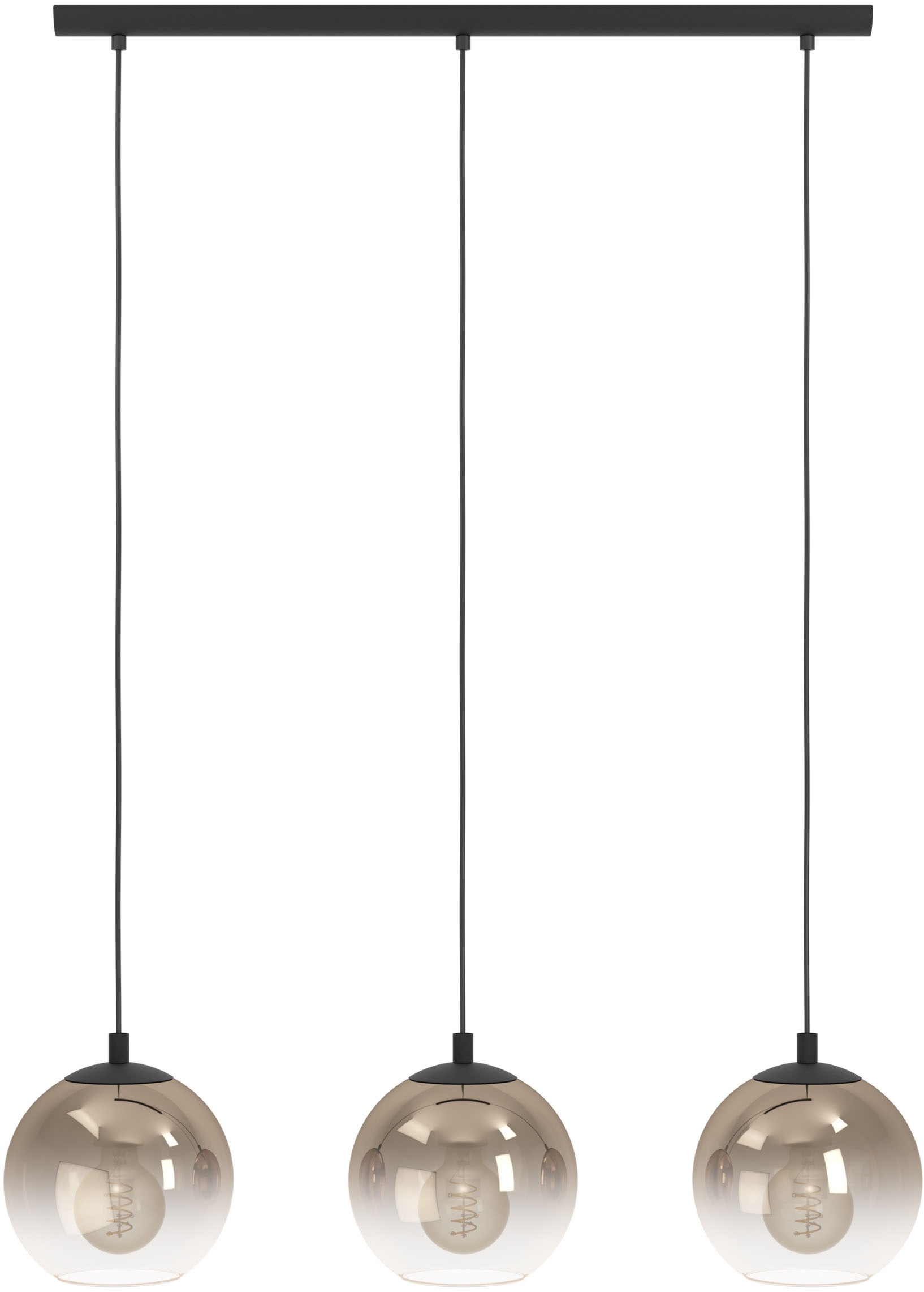 EGLO Hängeleuchte »ARISCANI 1 Pendellampe - Stahl - E27 - 3X60W - IP20« E27 1 Stk. Hängelampe, Deckenlampe, Wohnzimmer, Esszimmer, L76,5 x B16,5 x H110cm