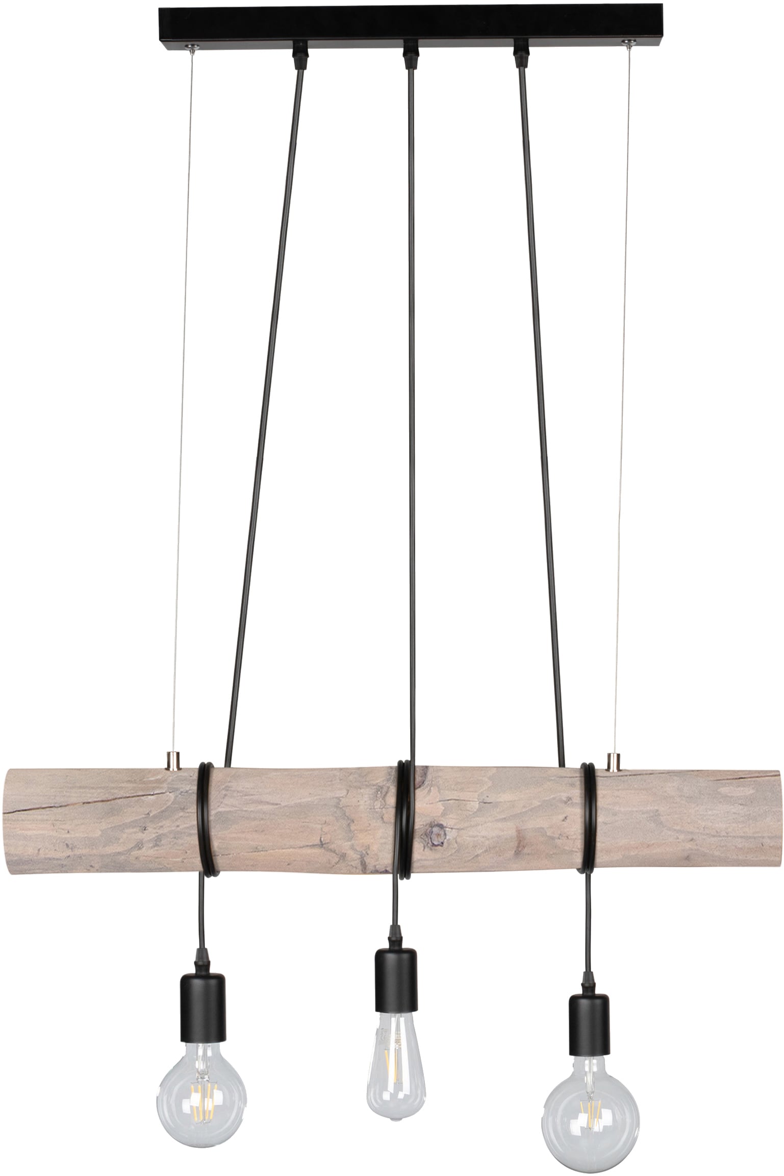 SPOT Light Pendelleuchte »TRABO SHORT«, gebeizt Kiefernholz, aus BAUR Holz | Hängeleuchte, flammig-flammig, massivem 3 Holzbalken grau