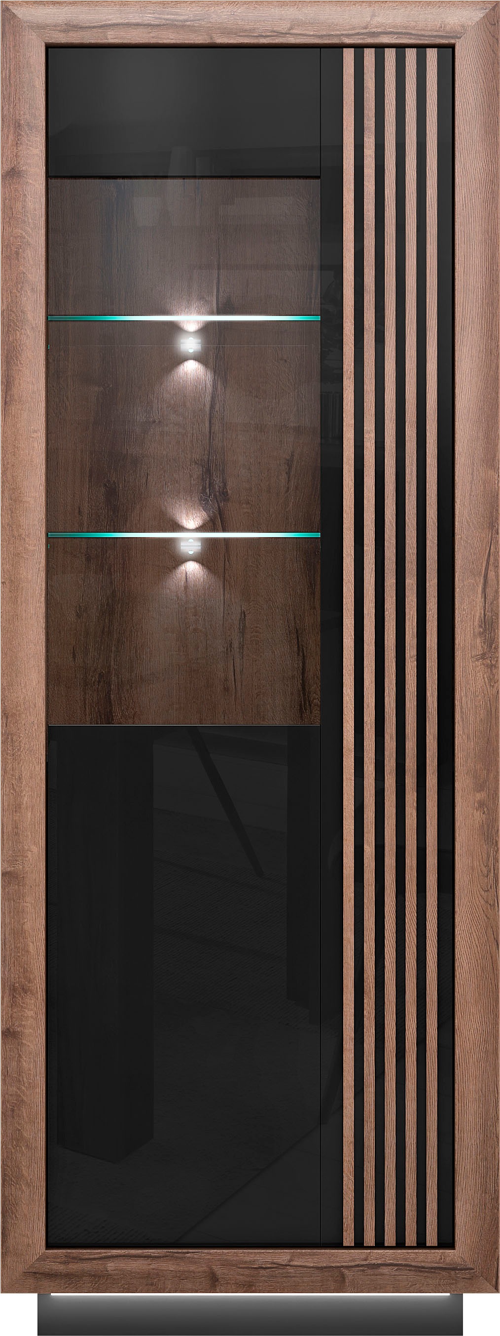FORTE Highboard »Savona«, Höhe 197 cm, inkl. Lichtleiste im Sockel | BAUR | Vitrinenschränke