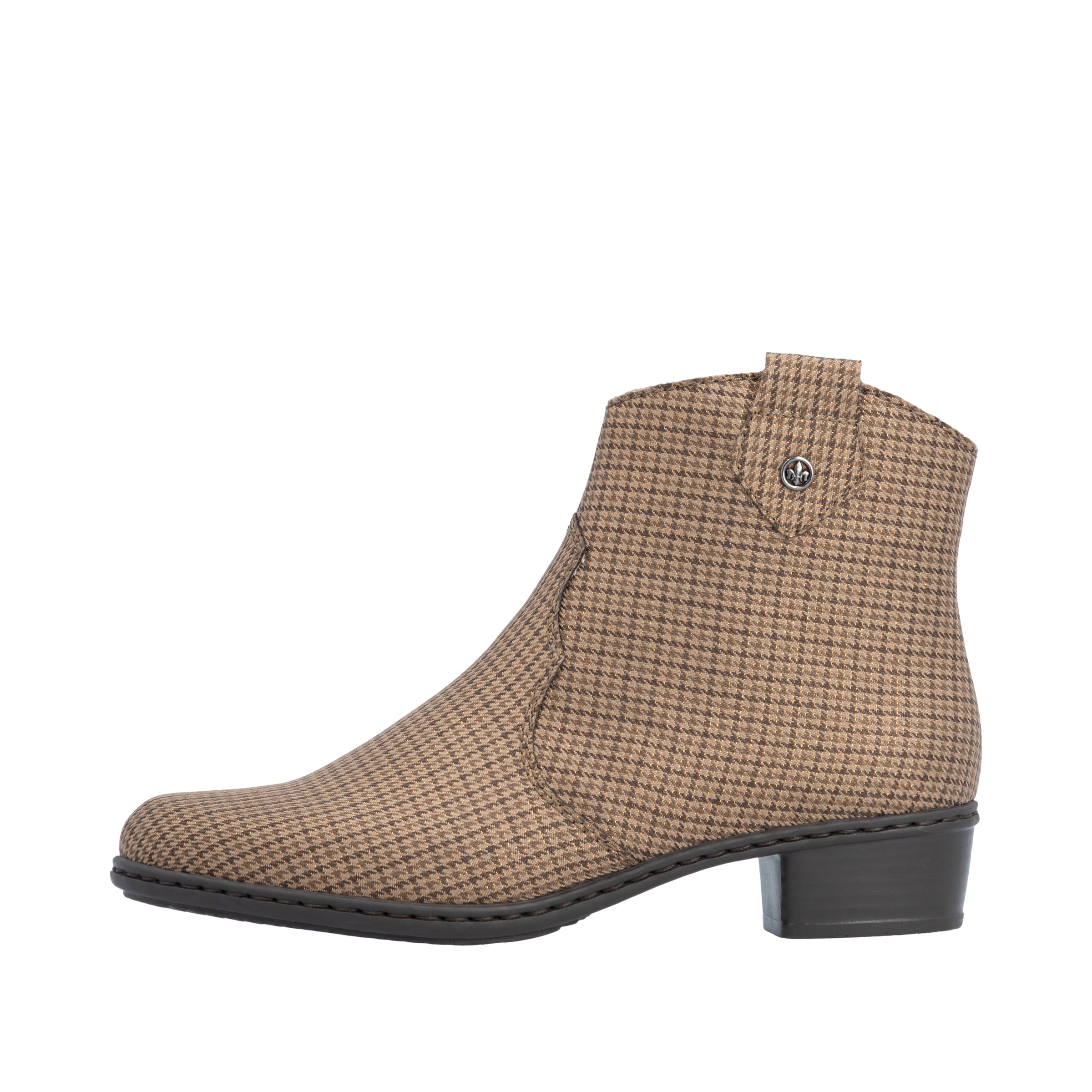 Rieker Stiefelette  in karierter Optik, mit seitlichem Reißverschluss