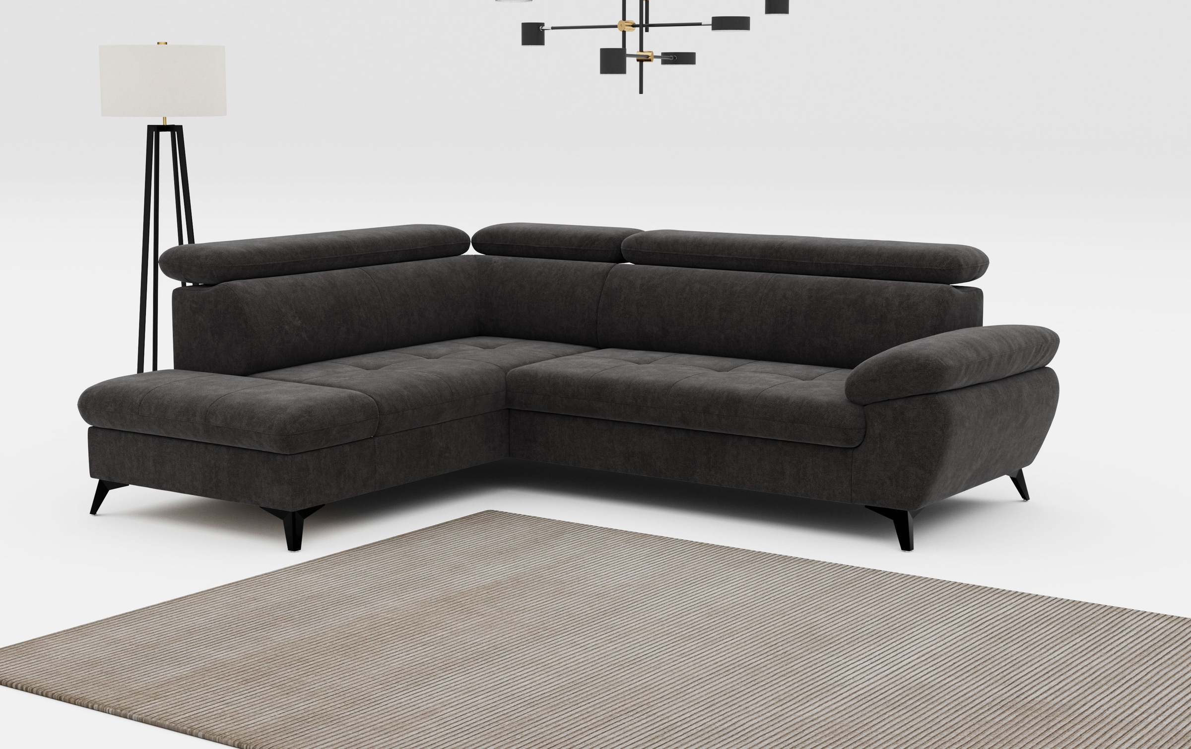 COTTA Ecksofa "Hudson L-Form, B: 256 cm" mit Kopfteilverstellung, optional günstig online kaufen