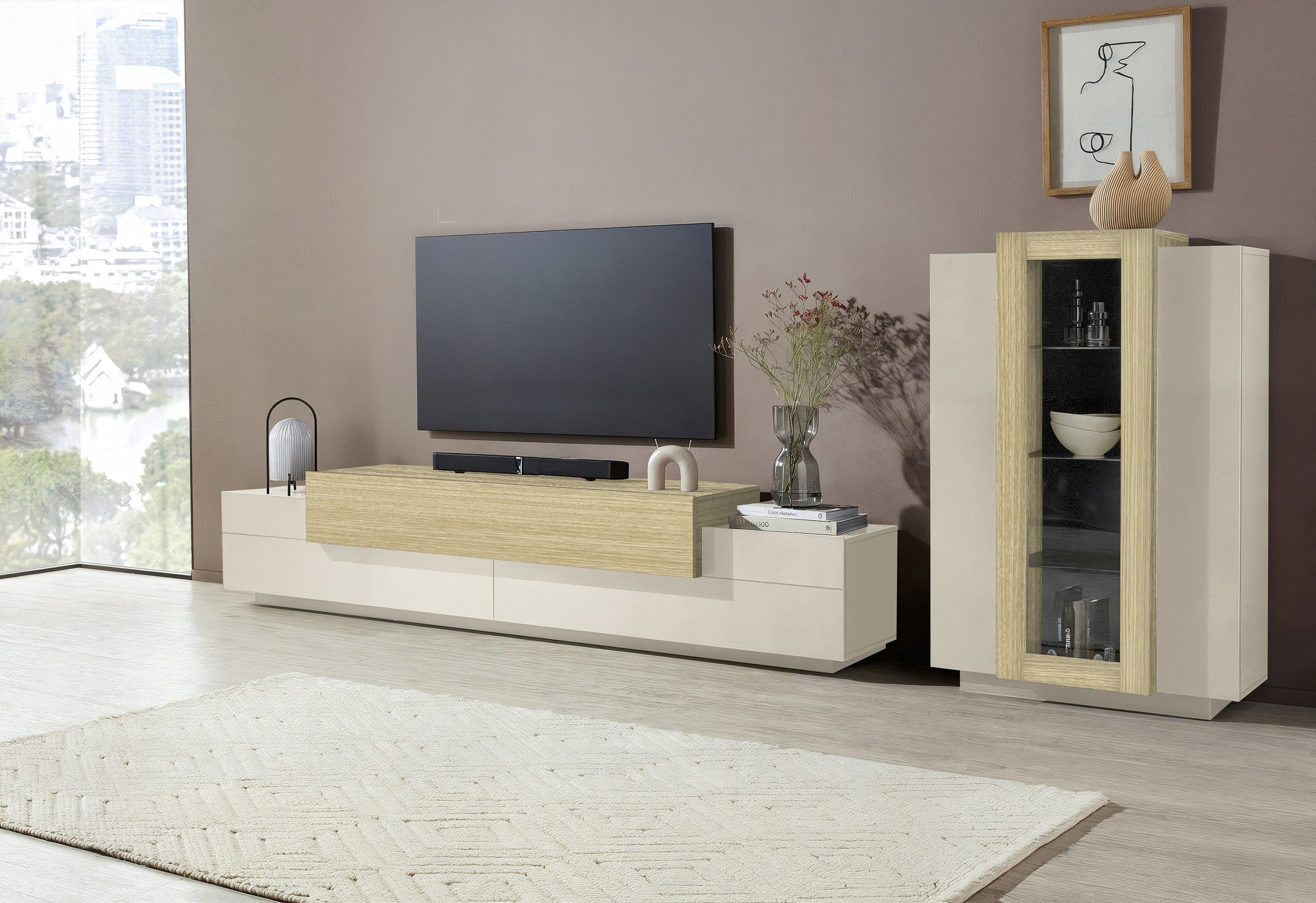 INOSIGN Wohnwand "Coro, Anbauwand, Medienwand" Set, 2 Stk. tlg. günstig online kaufen