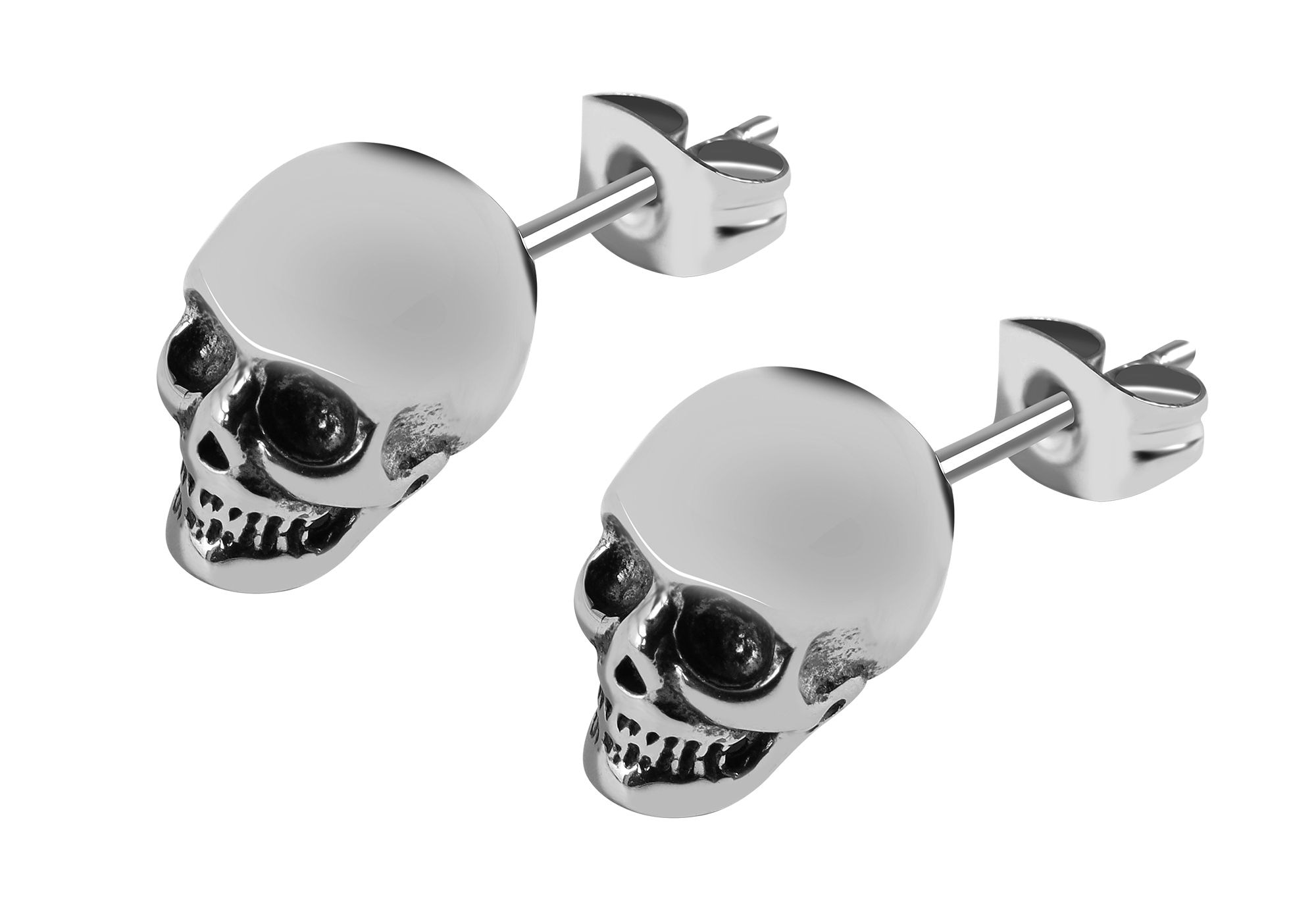 Adelia´s Paar Ohrhänger "Ohrringe – Ohrstecker Totenkopf aus Edelstahl" Perfekt als Geschenk für besondere Menschen