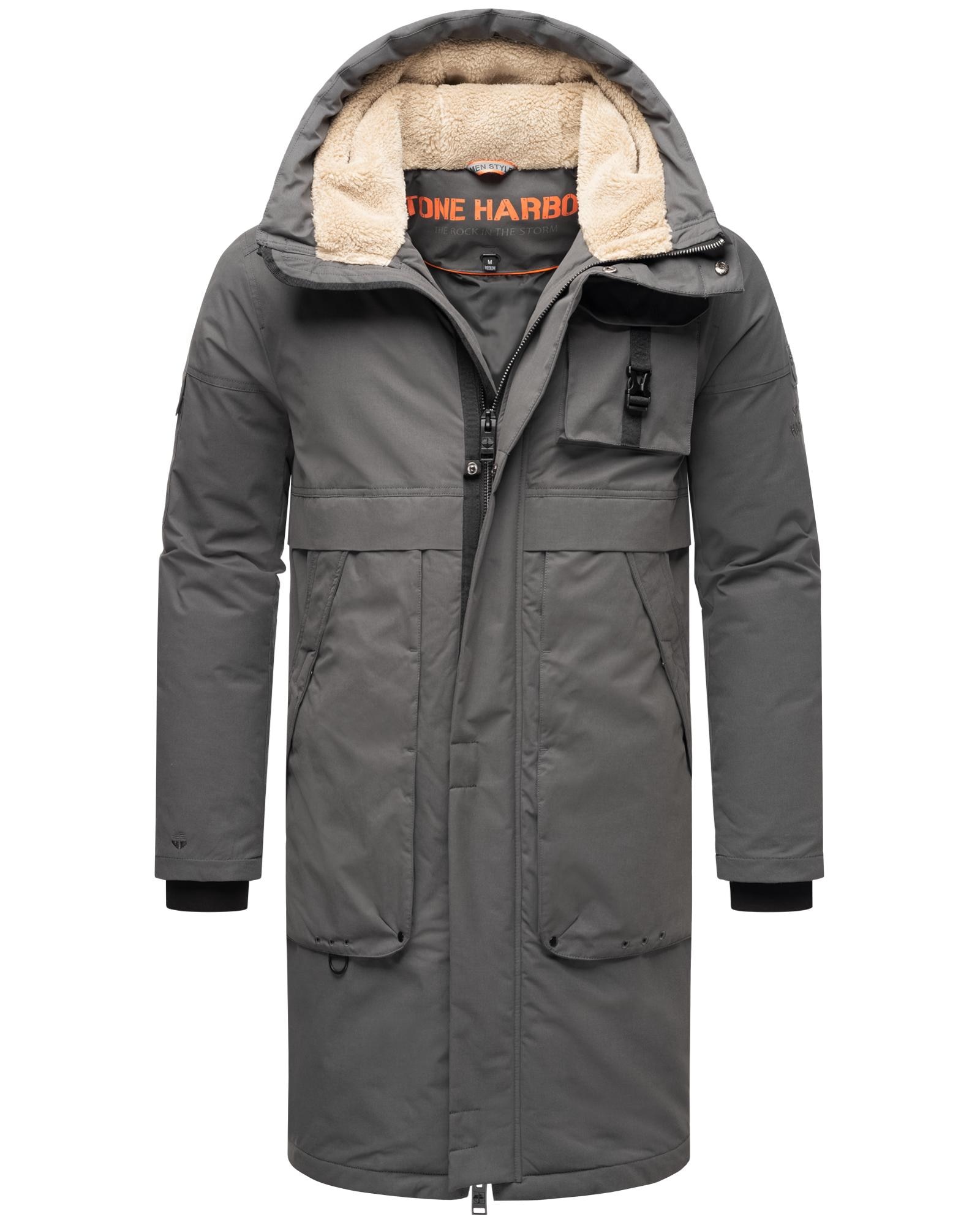 Stone Harbour Wintermantel »Cyriaan XX«, Langer Herren Winterparka mit großen Eingrifftaschen