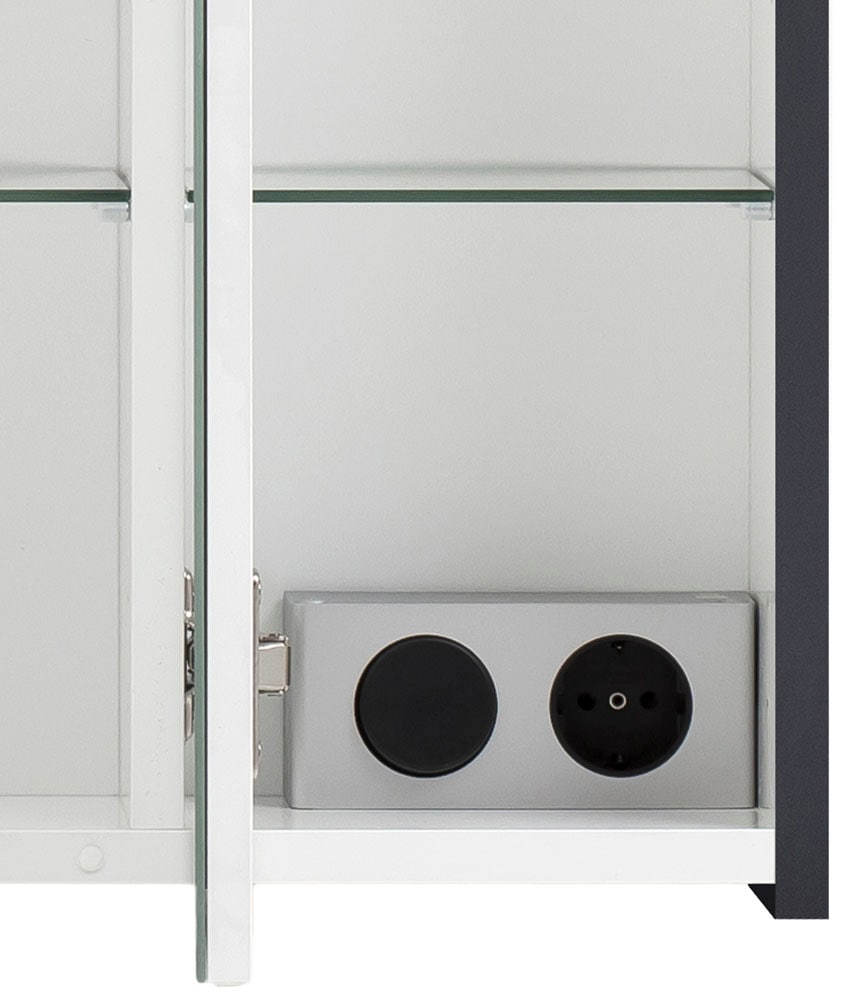 Schildmeyer Spiegelschrank »Lovis, Breite 74 cm«, Mit LED-Leuchte und Schalter-/Steckdoseneinheit