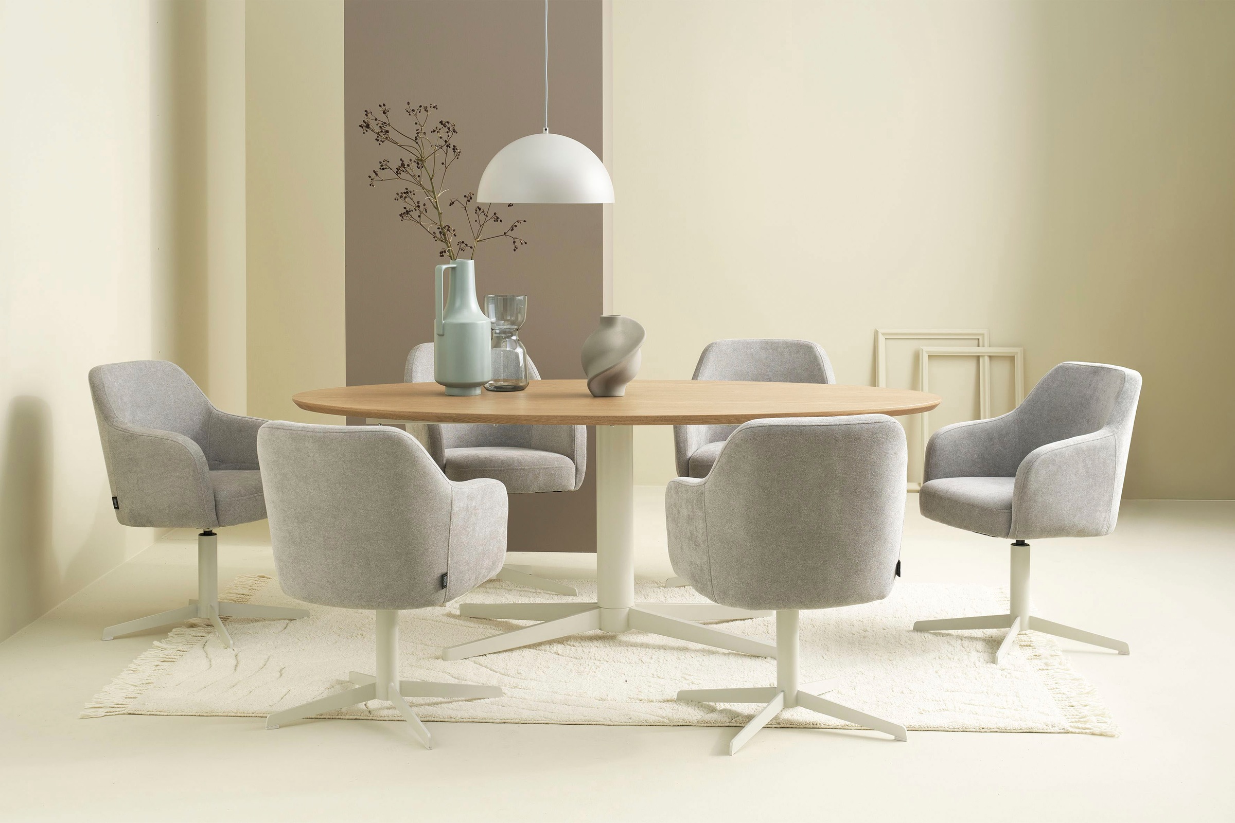 SCHÖNER WOHNEN-Kollektion Esszimmerstuhl »MARLOY, 360° drehbar mit Rückholfunktion« () 1 Stk.mit Taschenfederkern, Bezug Webstoff, Untergestell pulverbeschichtet