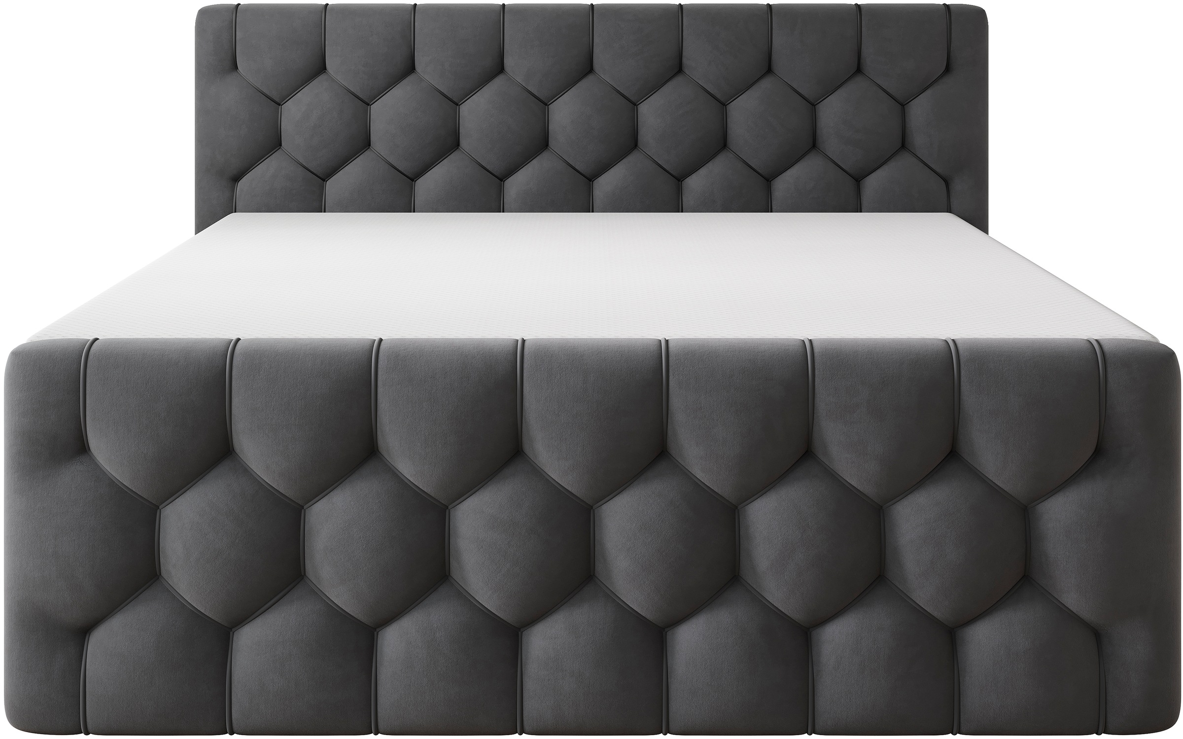 OTTO home Boxbett »BASILL, Polsterbett mit Bettkasten und Taschenfederkernmatratze H3« mit 7cm Komfortschaum-Topper, Samt-Bezug, 180x200cm