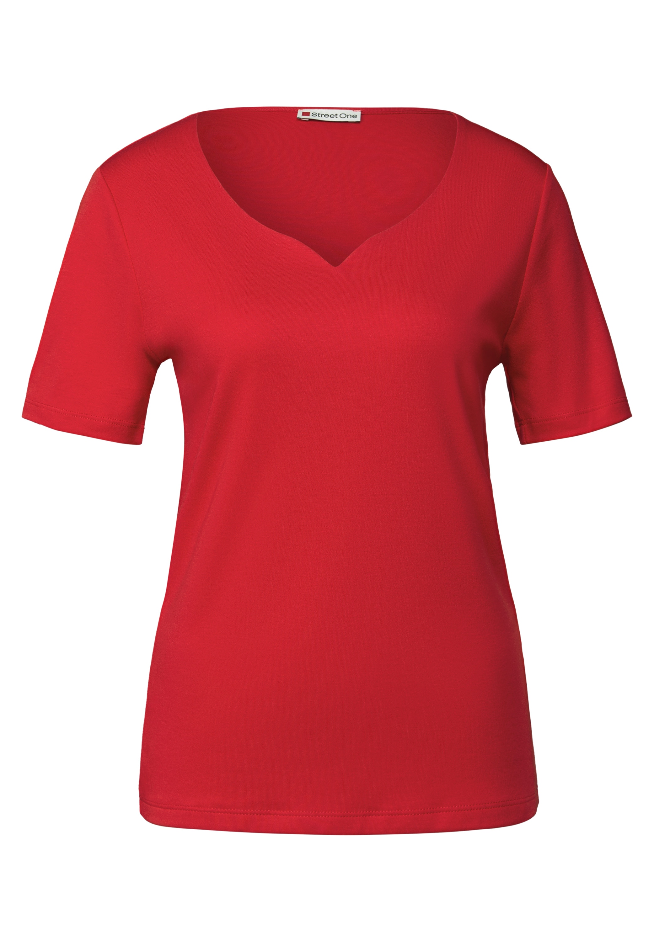 STREET ONE T-Shirt, mit Herzausschnitt, Sommershirt