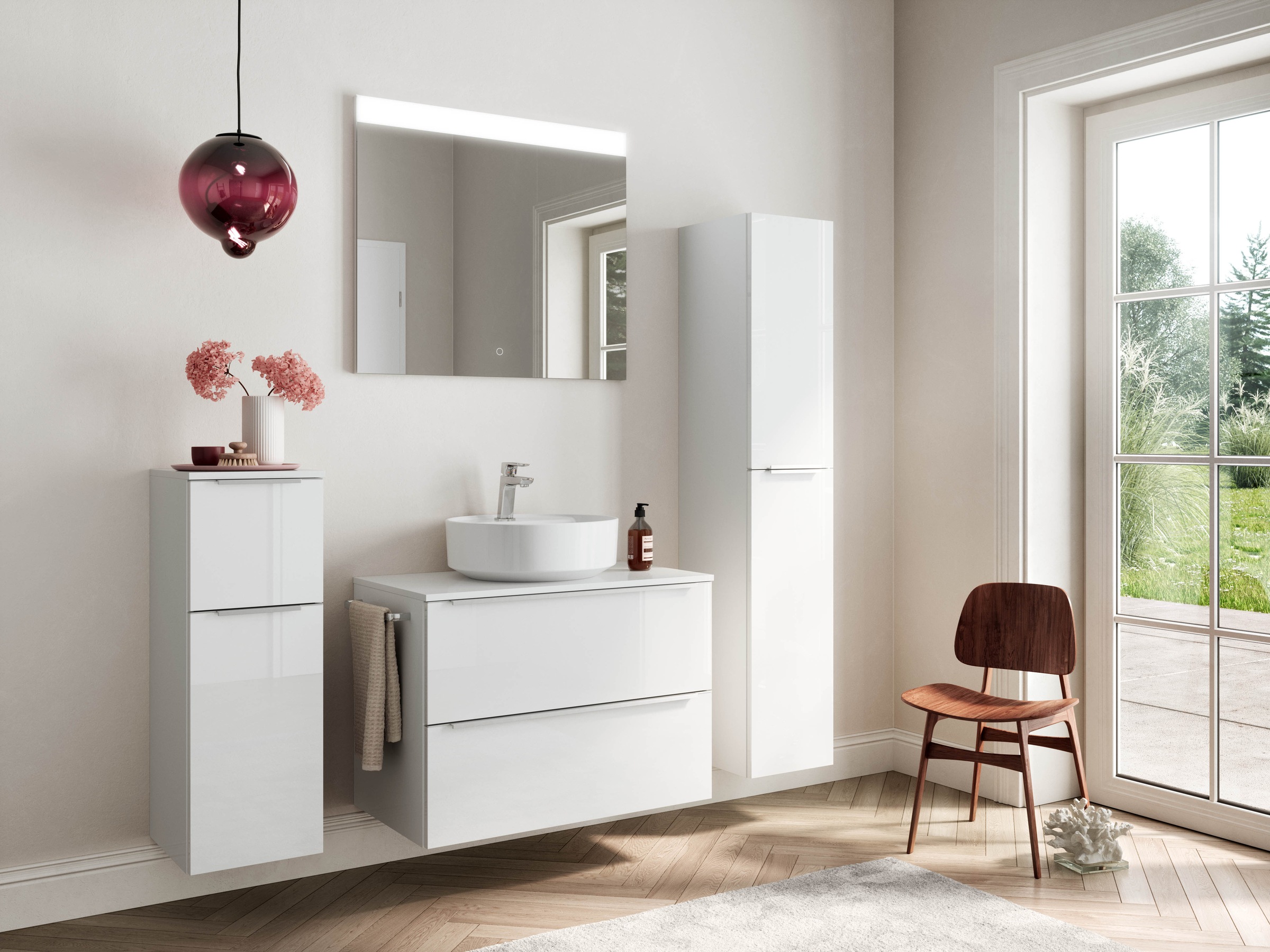 nobilia Badmöbel-Set, (4 St., vormontiert, mit Soft-Close), Hochglanz, inkl günstig online kaufen