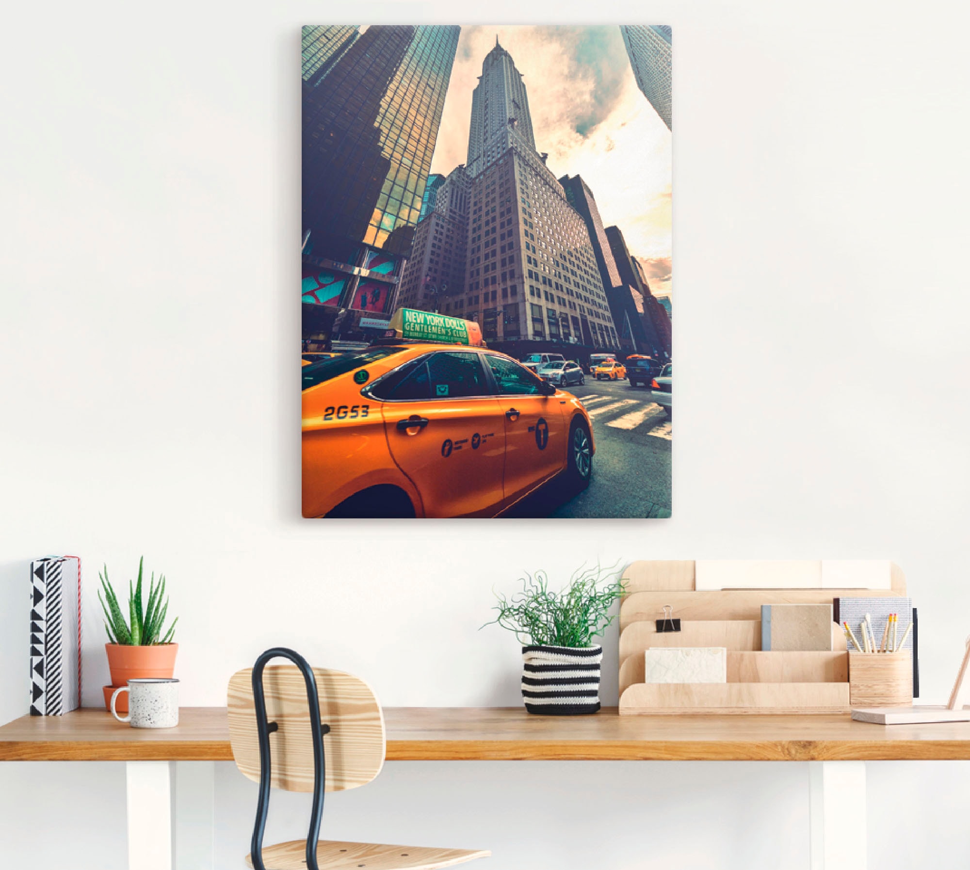 Artland Wandbild »Taxi in New York«, Gebäude, (1 St.), als Leinwandbild, Poster in verschied. Größen