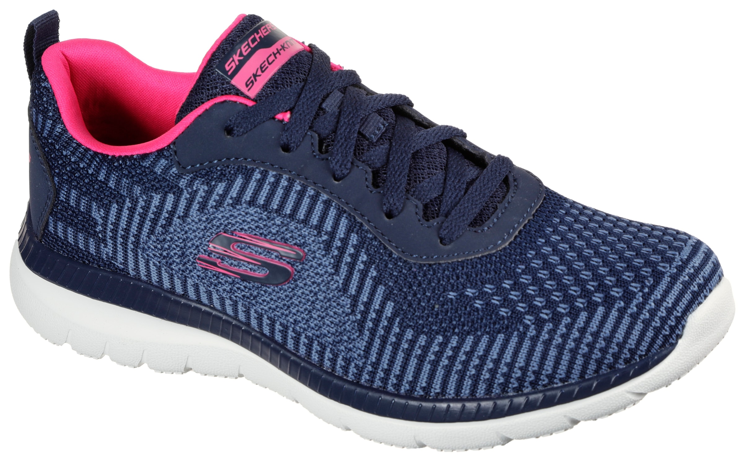 Skechers Sneaker "BOUNTIFUL-PURIST", in Strick-Optik, Freizeitschuh, Halbschuh, Schnürschuh