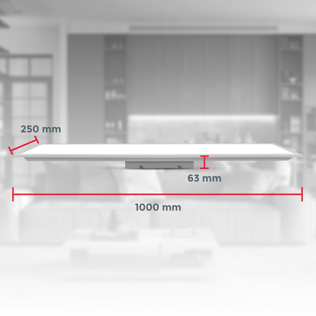 B.K.Licht LED Deckenleuchte / LED Panel 100 x 25cm, ultra-flache Deckenlampe dimmbar mit 24 Watt, 2200 Lumen Leuchtmittel,3000K-6500K, Timer & Nachtlicht, Memoryfunktion, inklusive Fernbedienung