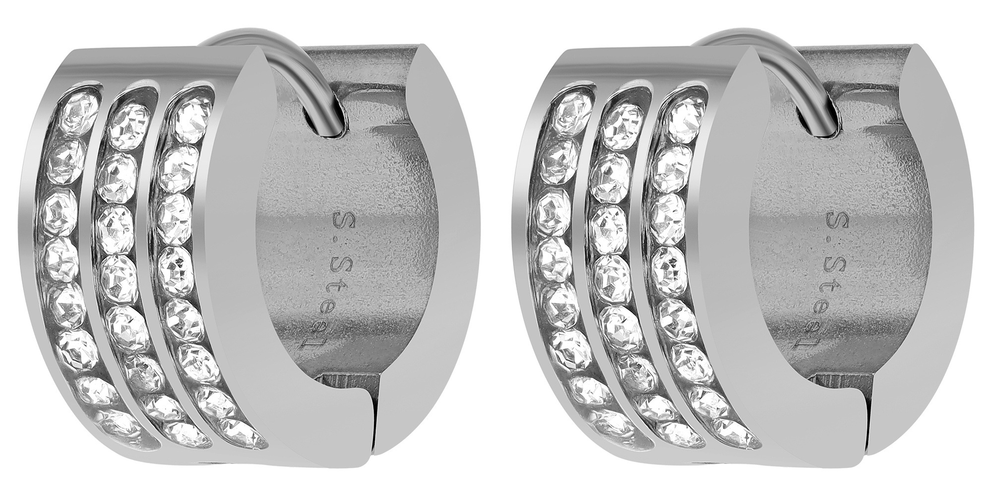 Adelia's Hinged Hoop Earrings Silver 2