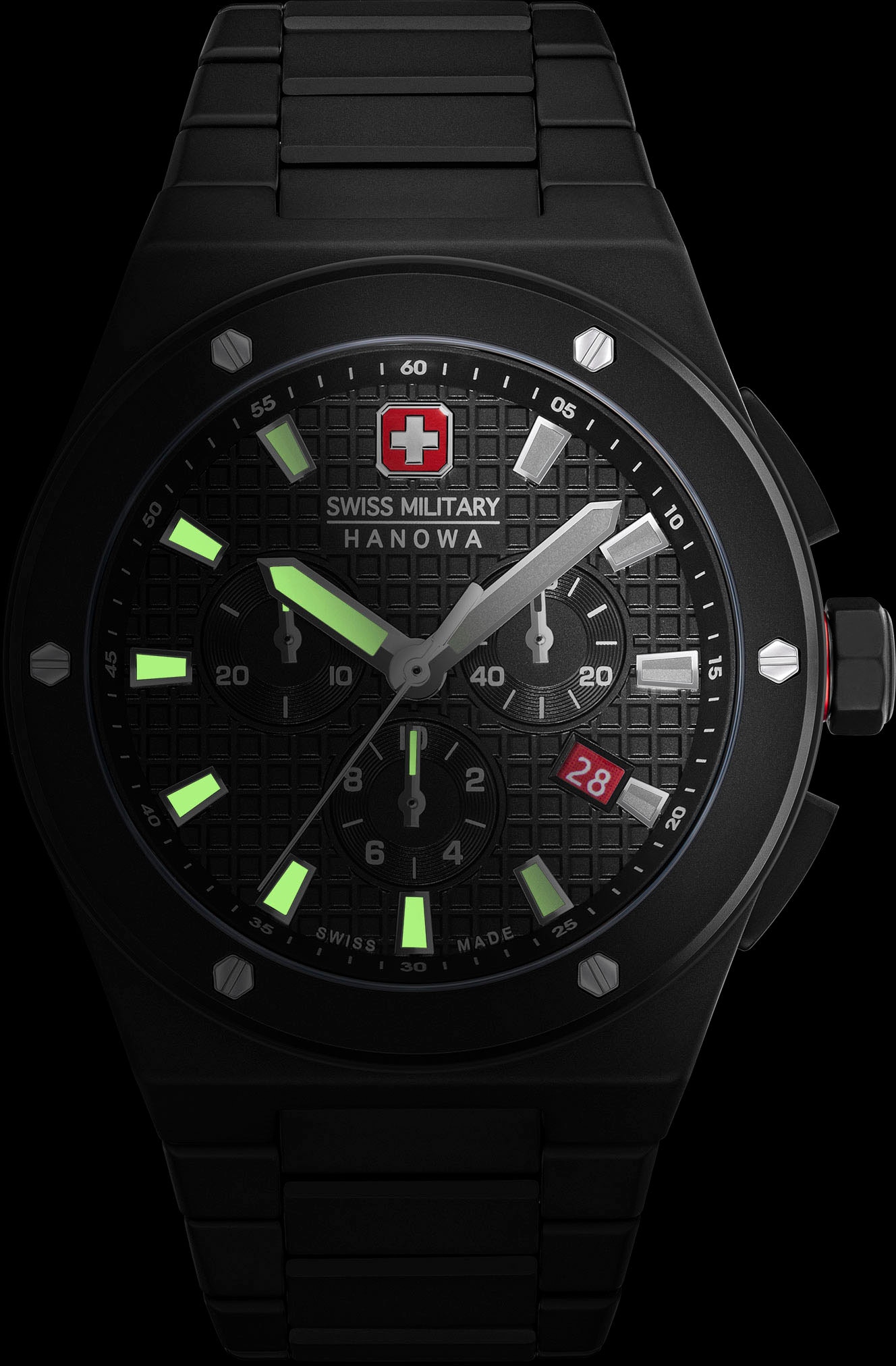 Swiss Military Hanowa Chronograph »SIDEWINDER CERAMIC, SMWGI0002280«, Quarzuhr, Herrenuhr, Datum, Stoppfunktion, Saphirglas, Swiss Made