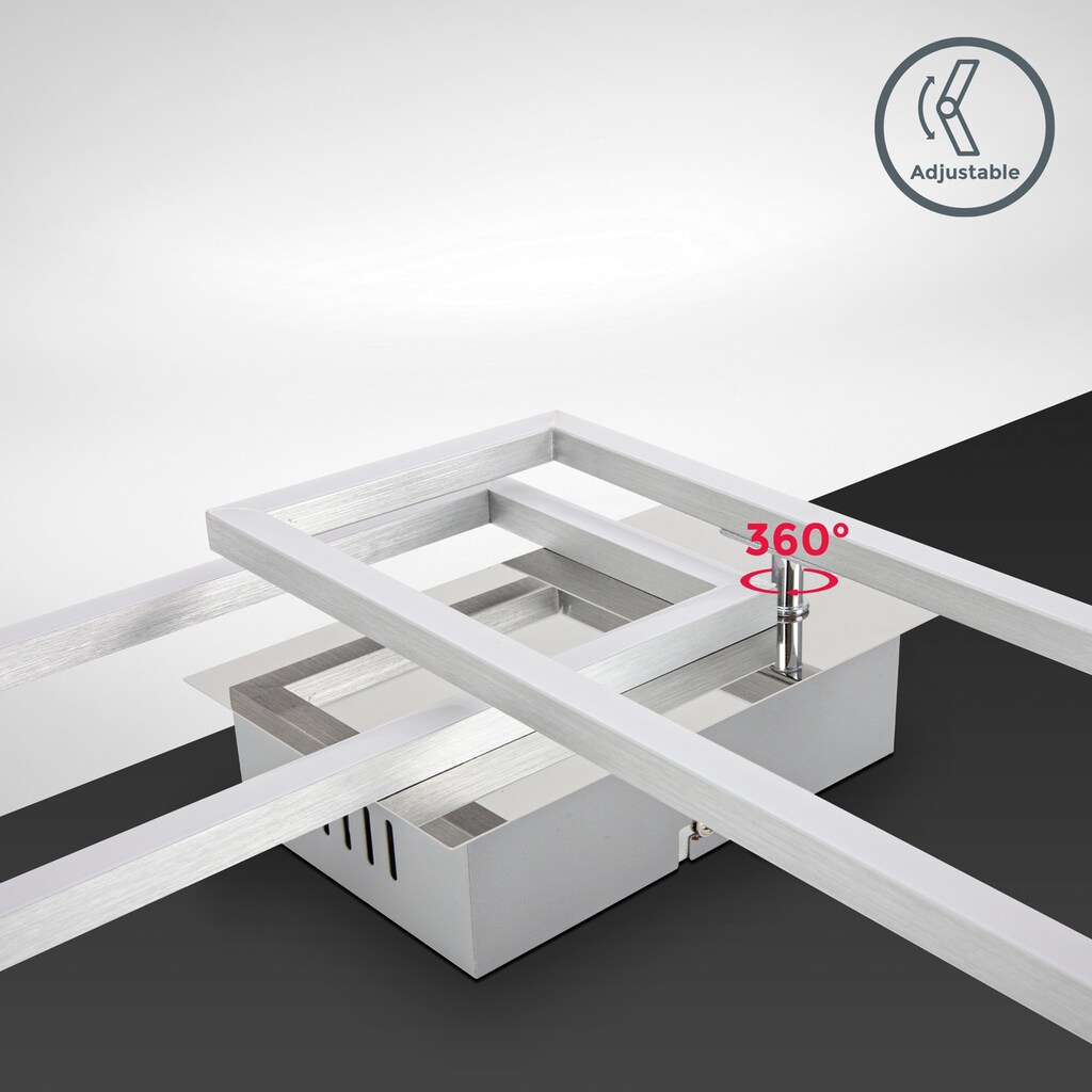 B.K.Licht LED Deckenleuchte,  in gebürsteter Alu-Optik, LED-Platine 40 Watt, 4.000lm (2x LED-Modul mit je 2000lm), 3.000K 