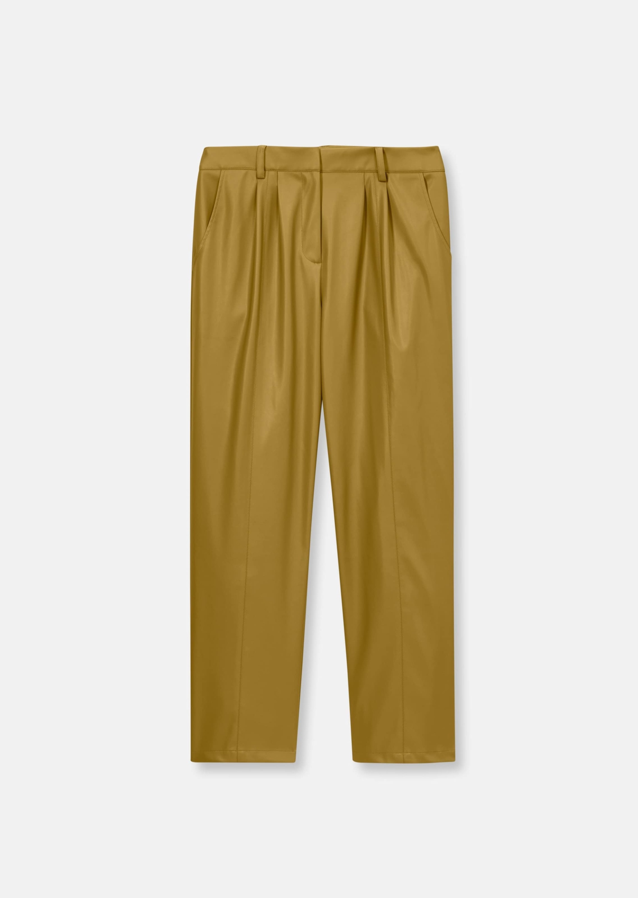 MADELEINE Damen Culotte "Hose Verkürzte Hose aus softem Lederimitat", gelb, Gr. 38, Obermaterial: 100% Polyester PES., Hosen