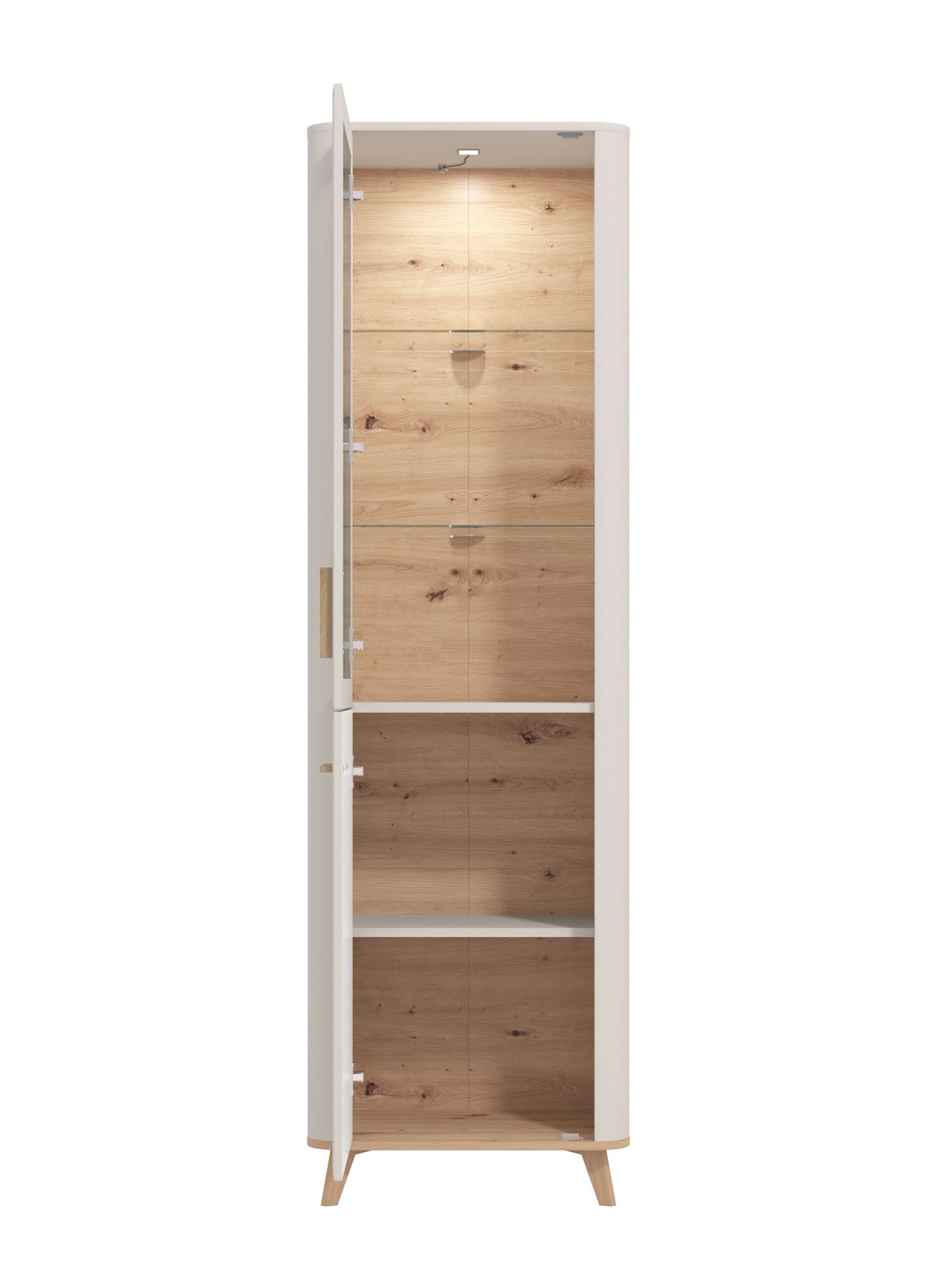 Home affaire Vitrine »Darwen Vitrinenschrank, Glasschrank, Standvitrine, Highboard/Sideboard« 2 Türen, 4 Einlegeböden, 5 Fächer, Gesamtmaße (B/T/H): 58/40/193 cm