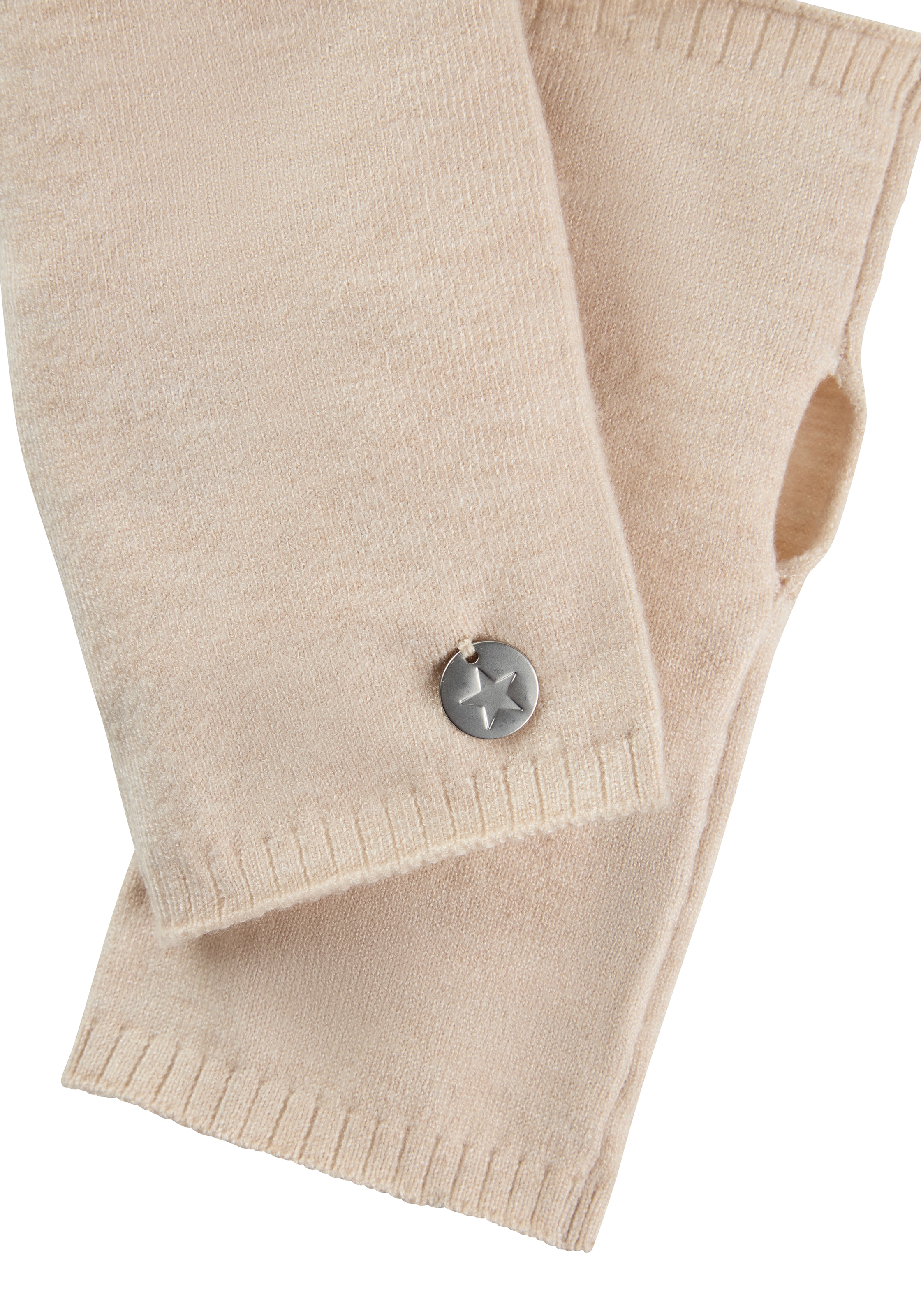 Laura Scott Armstulpen, (2 St.), aus kuscheligem Strick mit süßem Metall-Badge - NEW